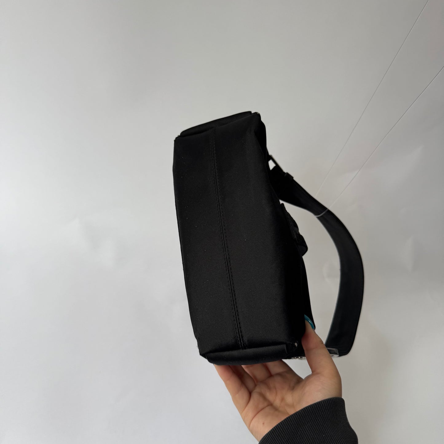 NEW Christian Dior Black Mini Satin Flight Bag