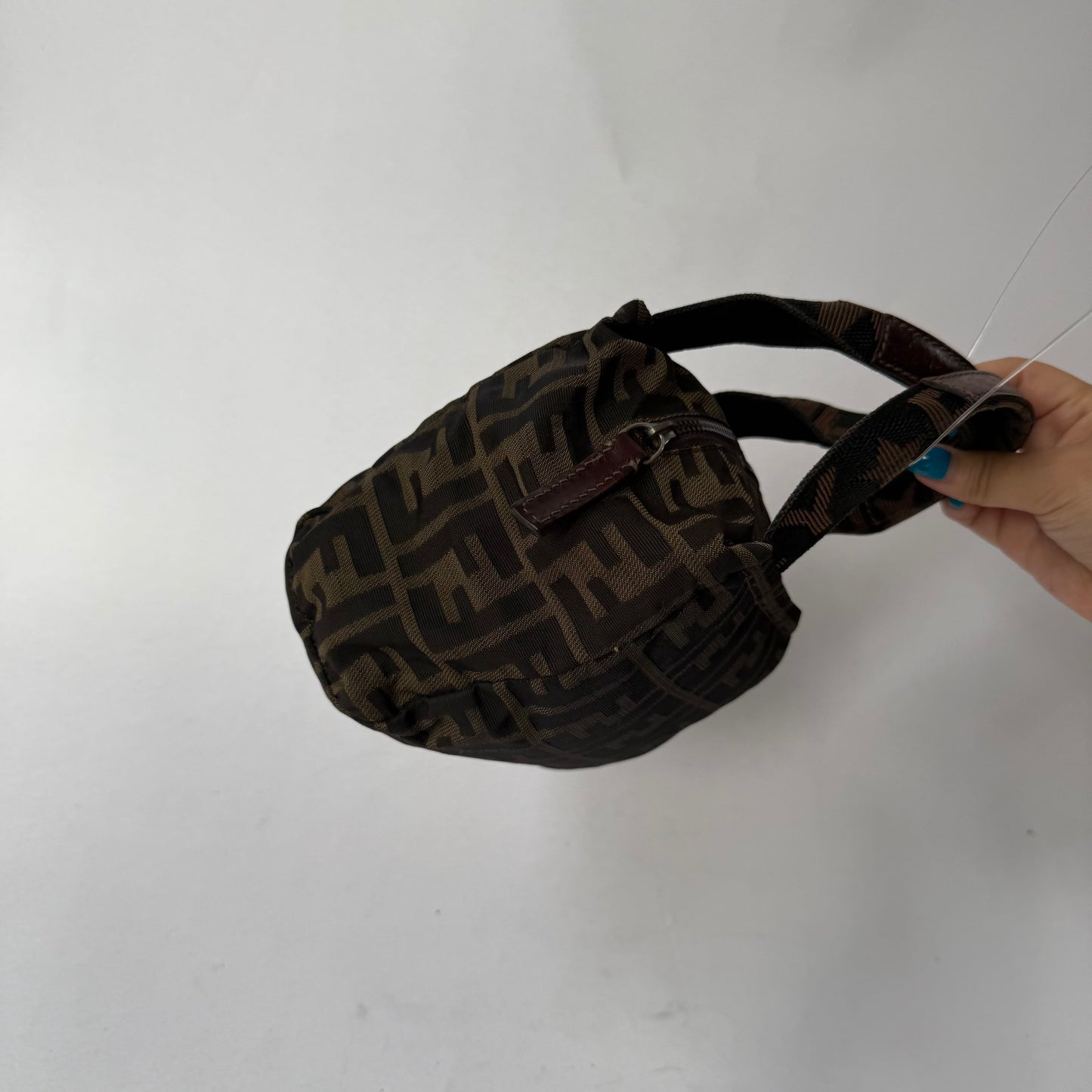 Fendi Brown Zucca Mini Top Handle Bag