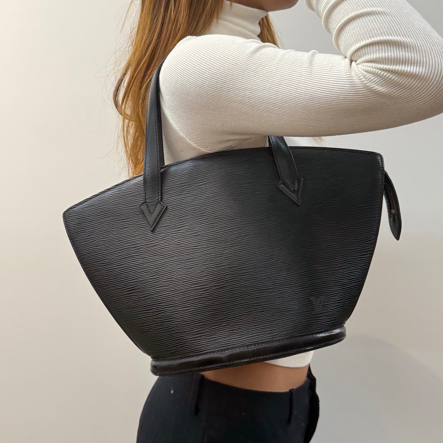 Louis Vuitton Black Epi Leather Saint Jacques Handbag