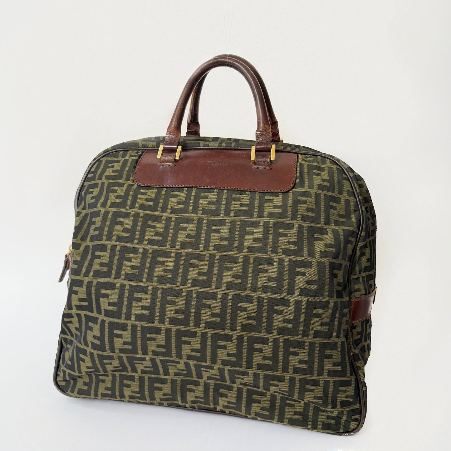 Fendi Brown Zucca Canvas Bowler Bag