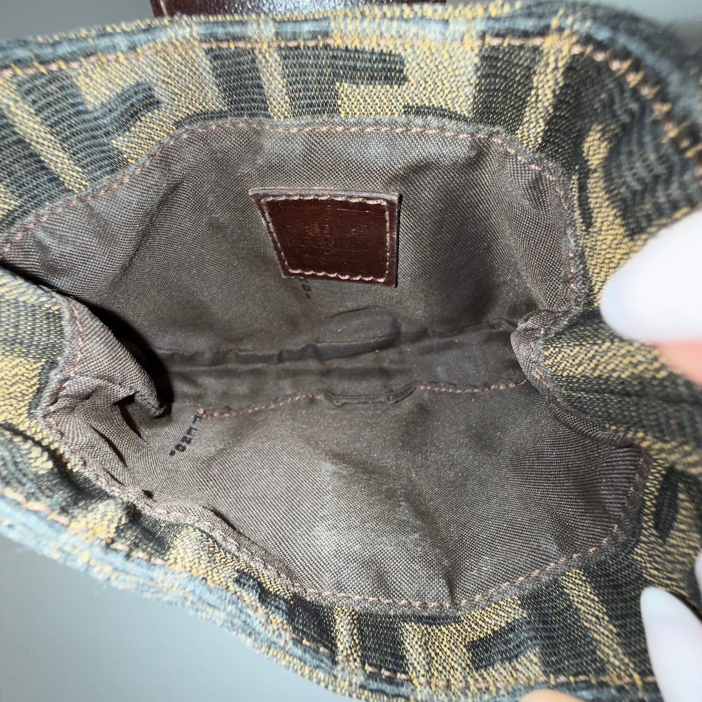 Fendi Brown Zucca Mini Croissant