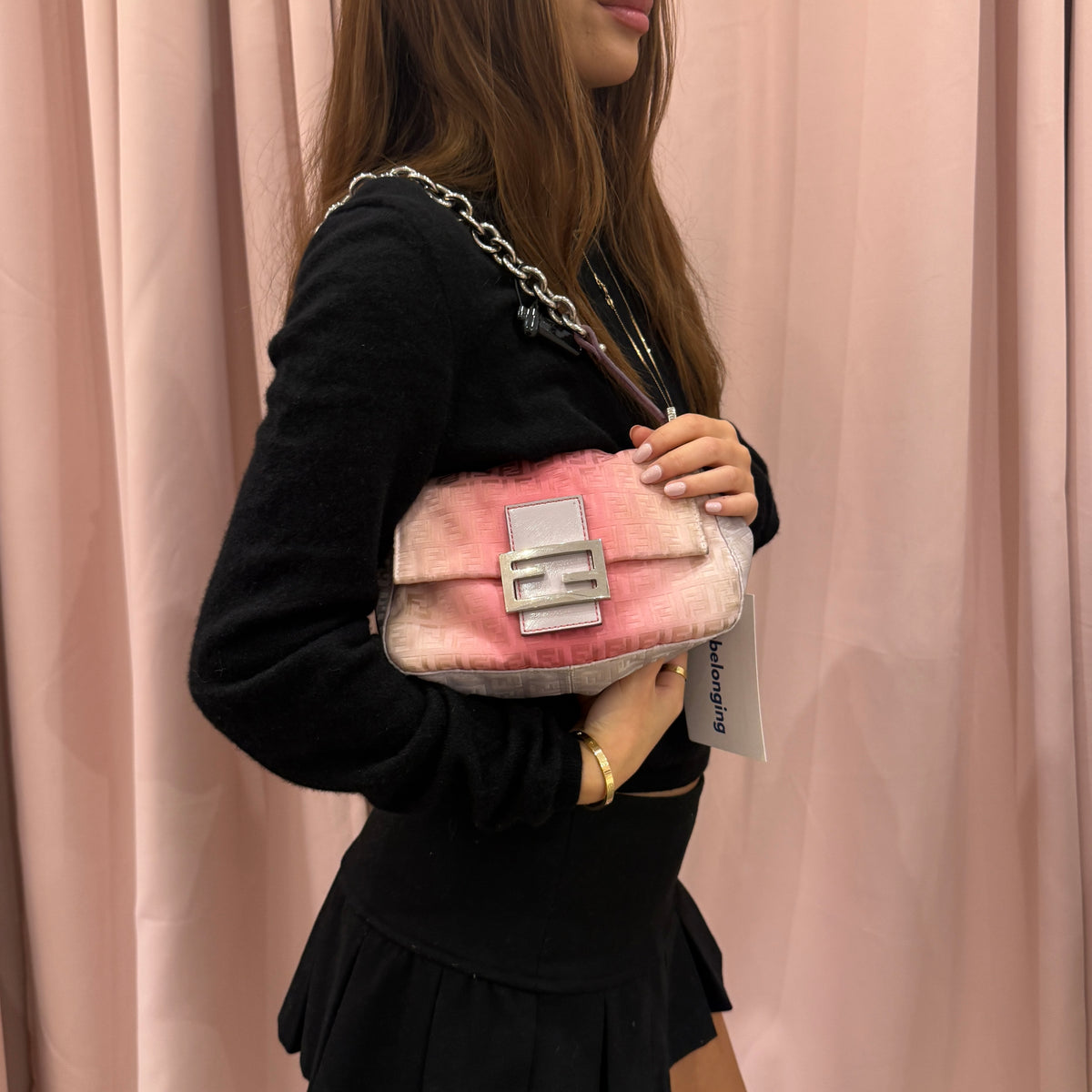 Fendi Ombre Pink Zucchino Mini Mama Baguette