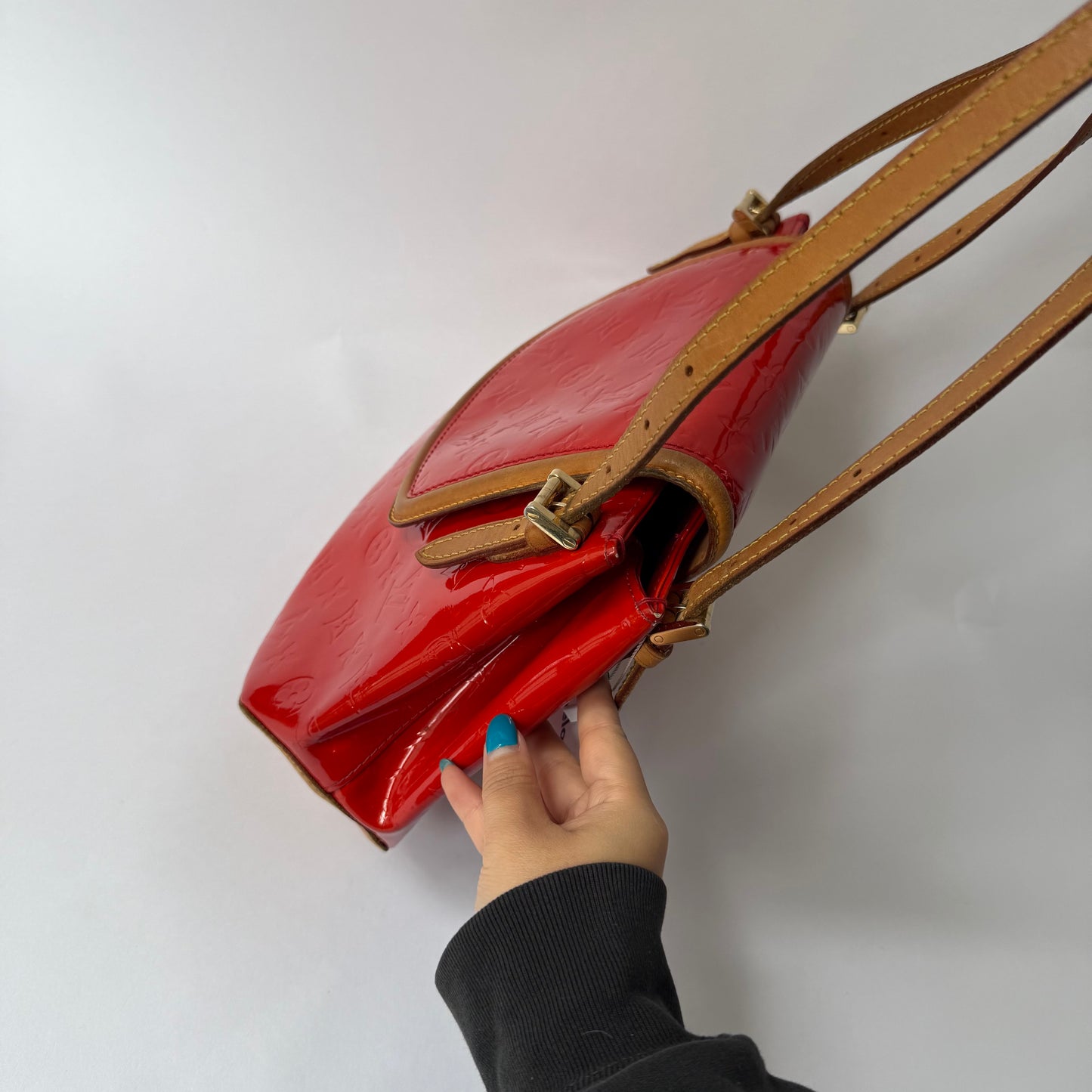 Louis Vuitton Red Vernis Biscayne Bay GM Bag Rouge