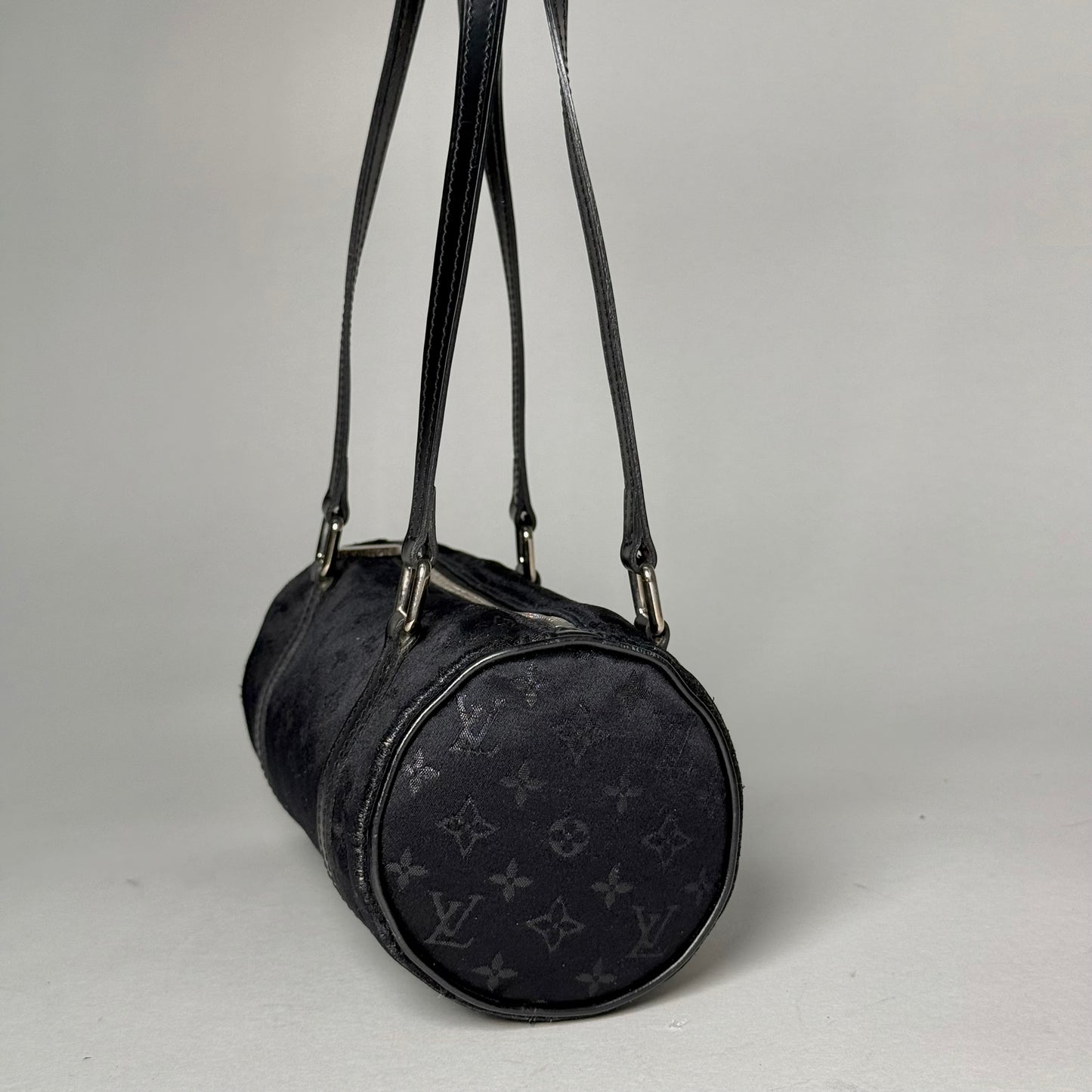 Rare Louis Vuitton Satin Black Monogram Mini Papillon Bag