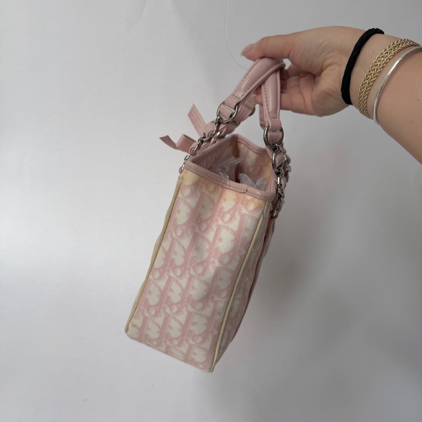 Christian Dior Pink Trotter Coated Canvas Romantique Tote Bag