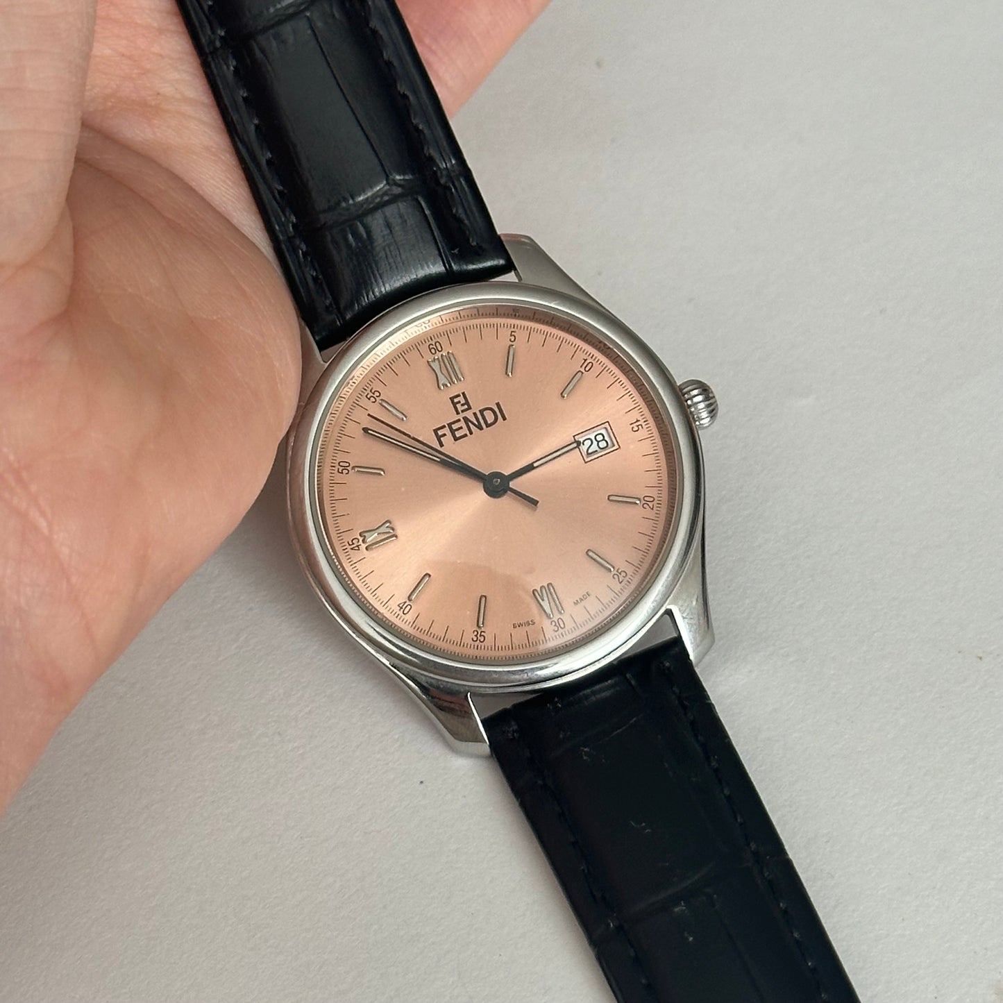 Fendi Unisex 34mm Rose Gold Dial Watch