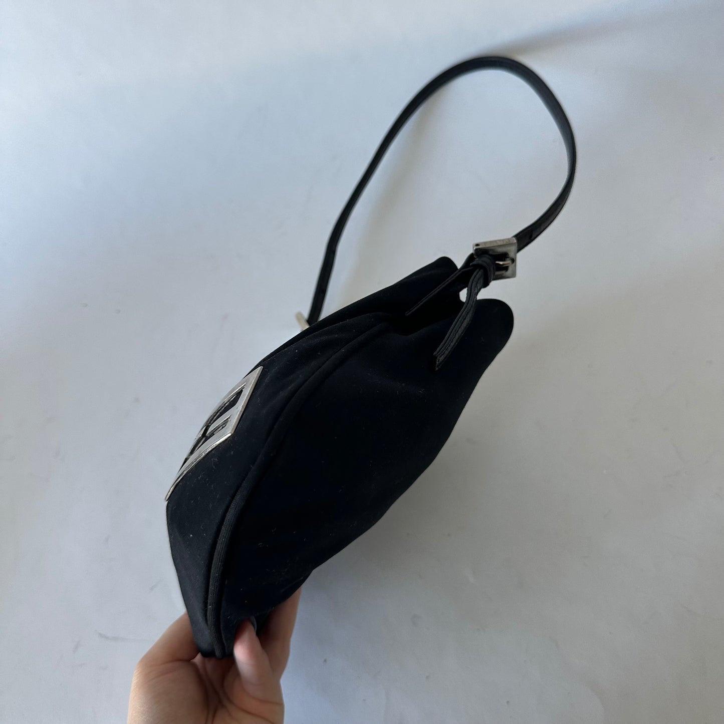 Fendi Black Neoprene Mini Shoulder Tote Bag