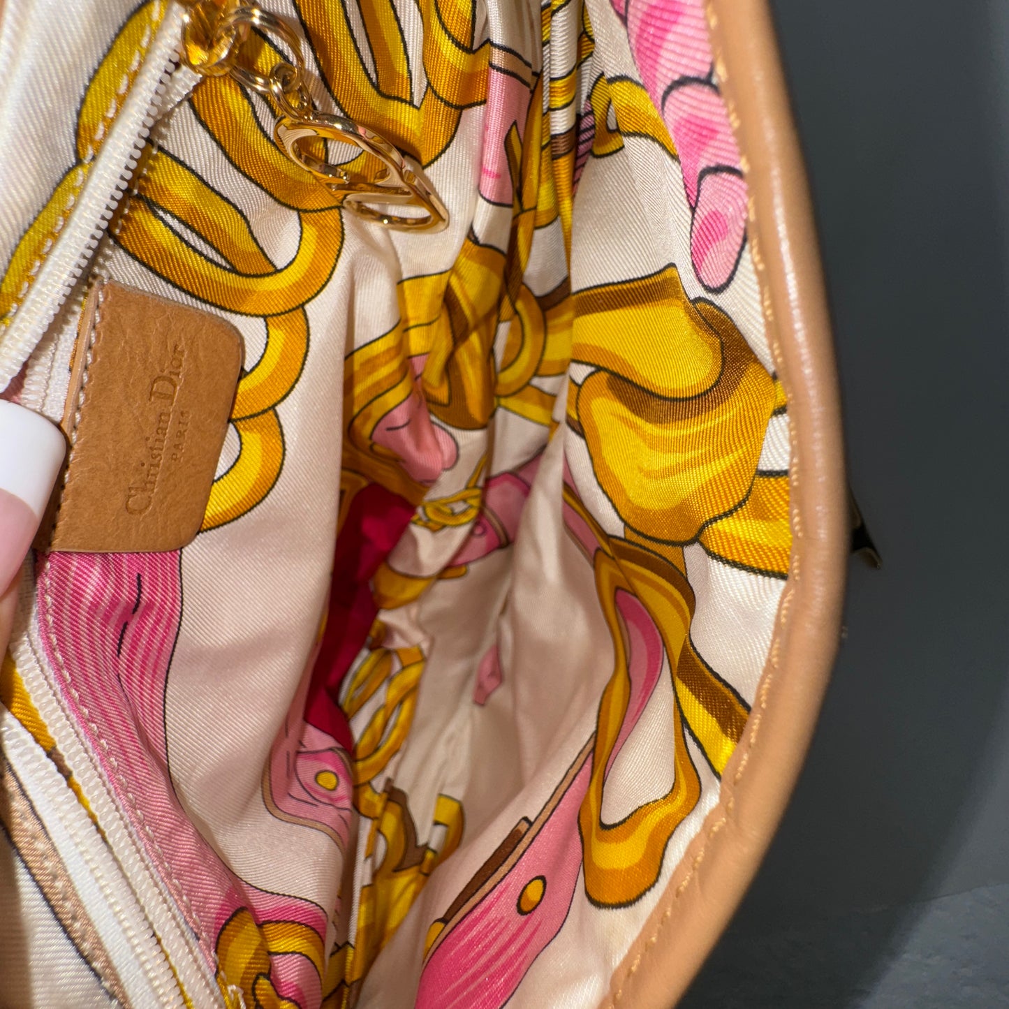 Christian Dior Brown Lambskin Saddle Bag w/ Gold Hardware