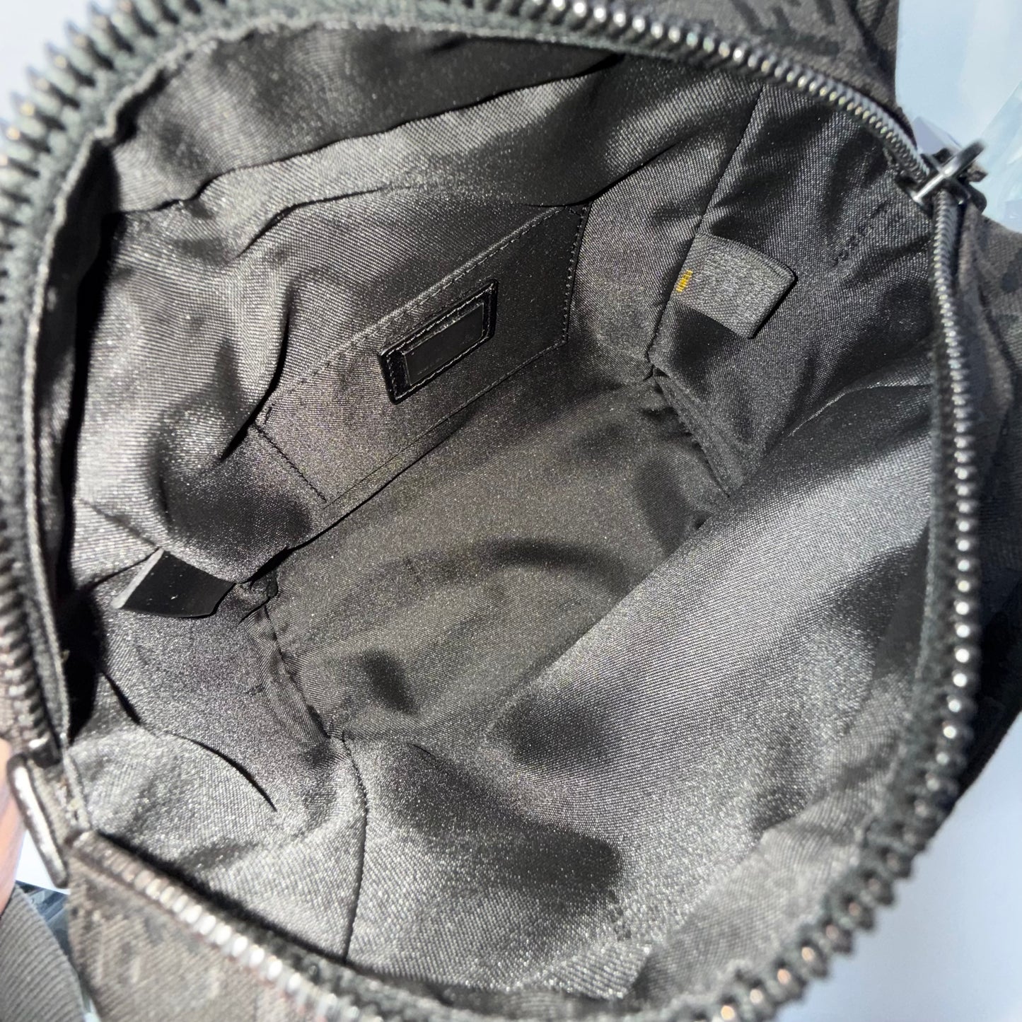 Fendi Black Zucchino Monogram Mini Nylon Top Handle Tote