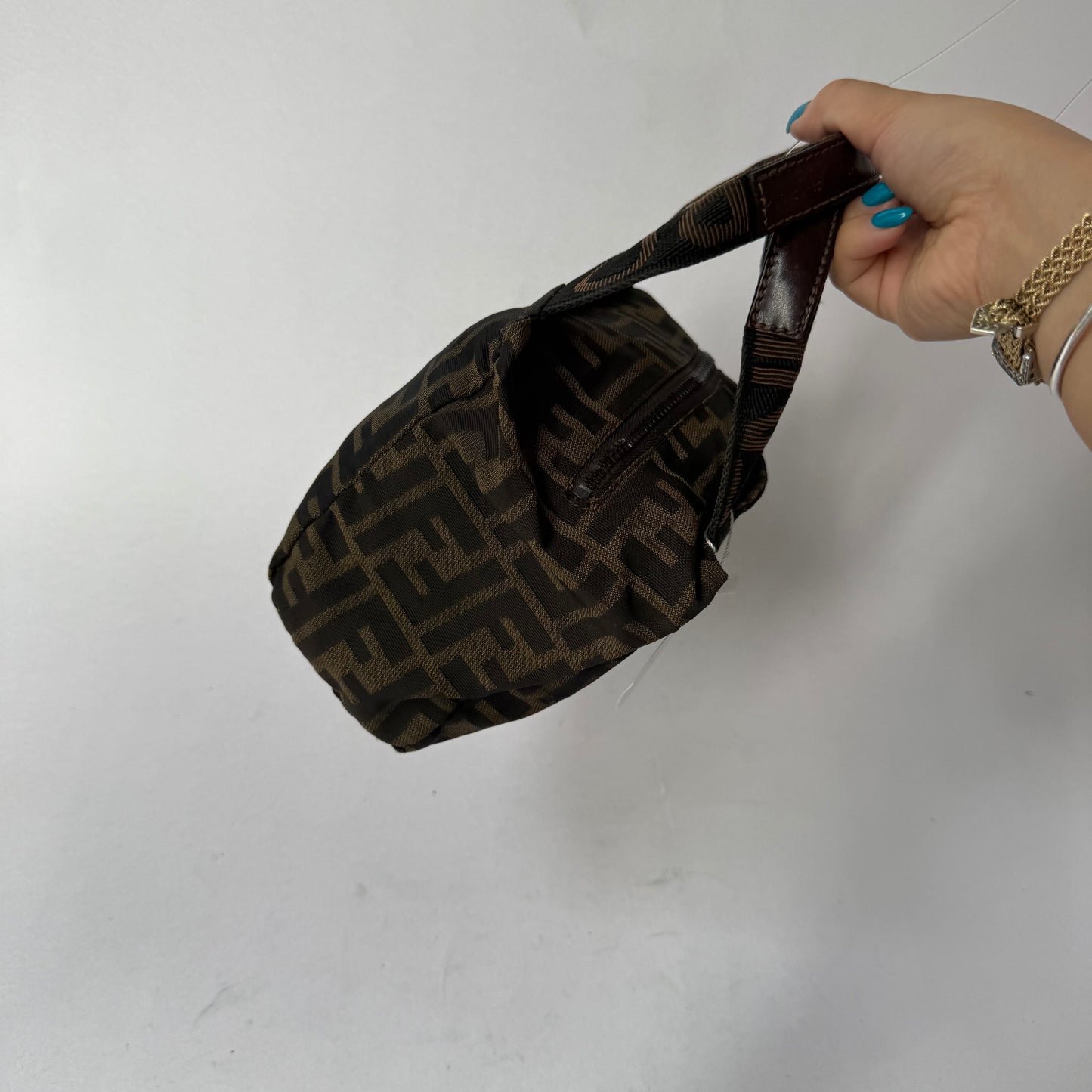 Fendi Brown Zucca Mini Top Handle Bag