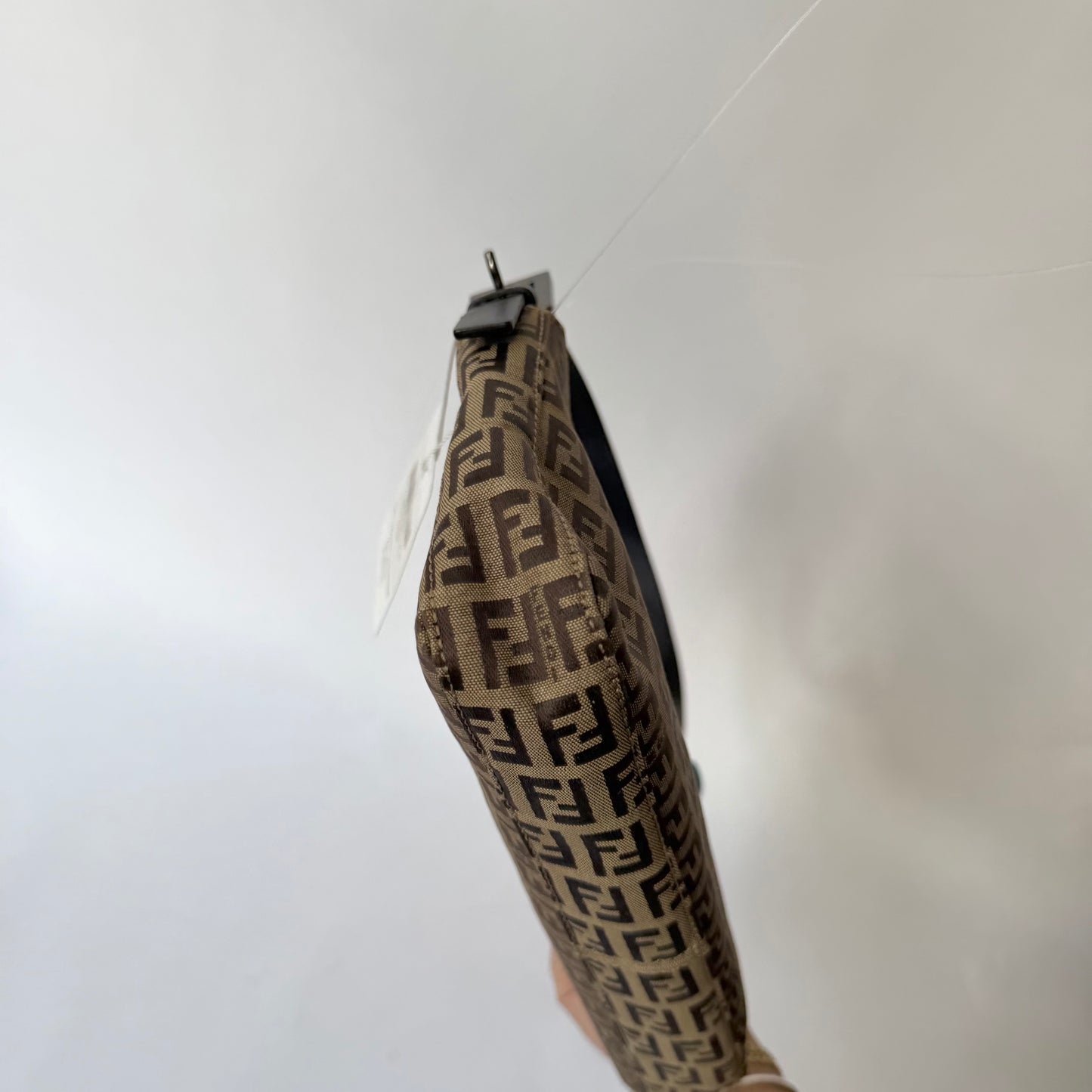 Fendi Brown Zucchino Canvas Pochette