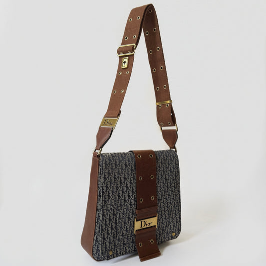 Christian Dior Brown Oblique Canvas Street Chic Shoulder Bag