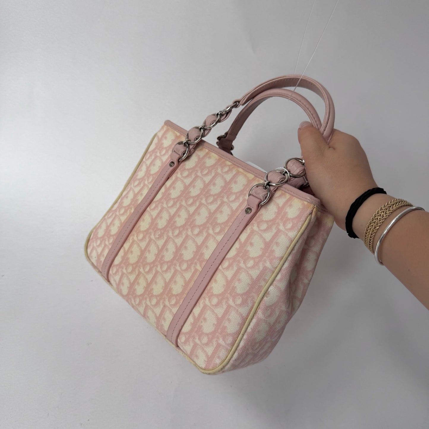 Christian Dior Pink Trotter Coated Canvas Romantique Tote Bag