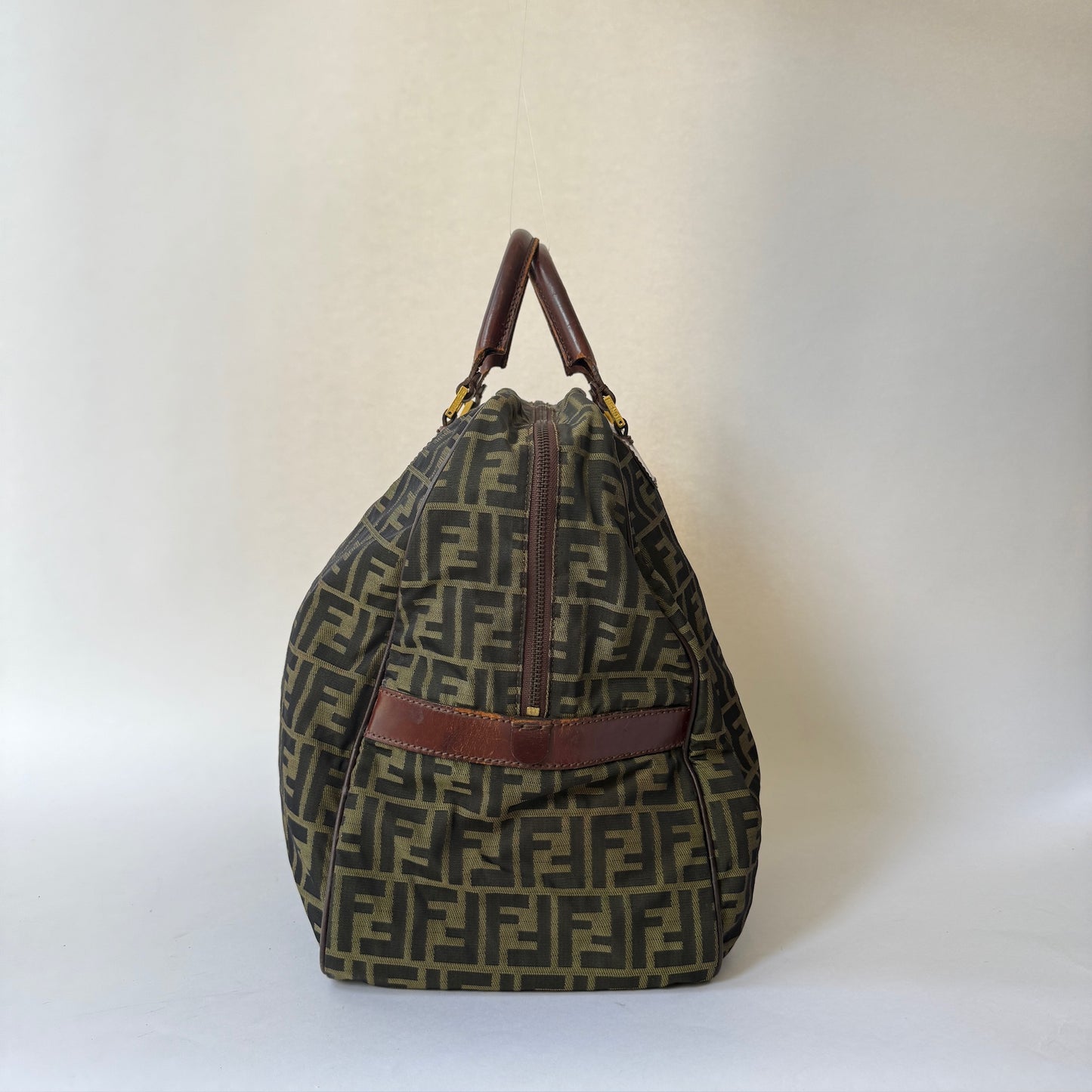 Fendi Brown Zucca Canvas Bowler Bag
