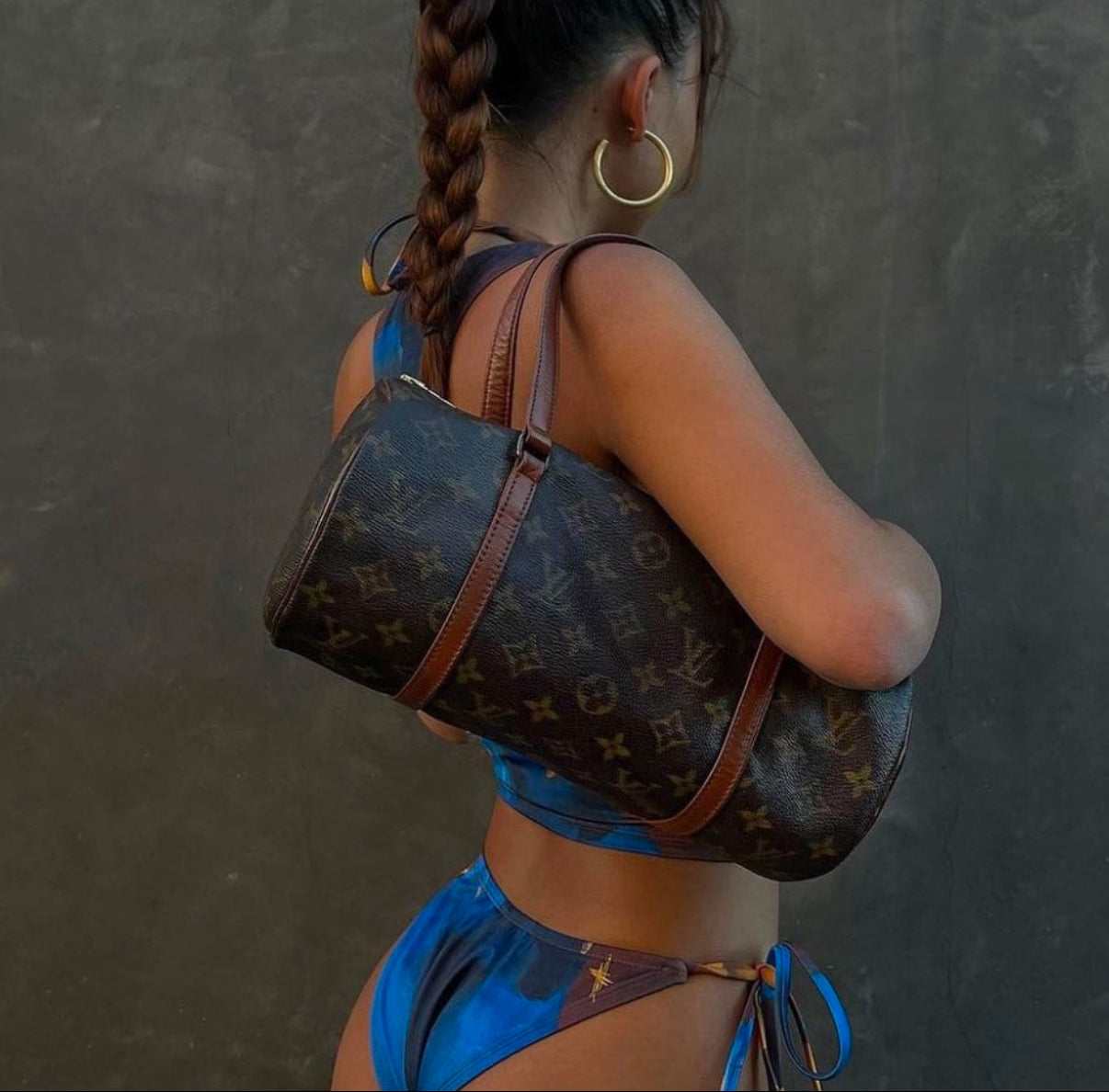 Louis Vuitton Brown Monogram Papillon 30 Barrel Bag