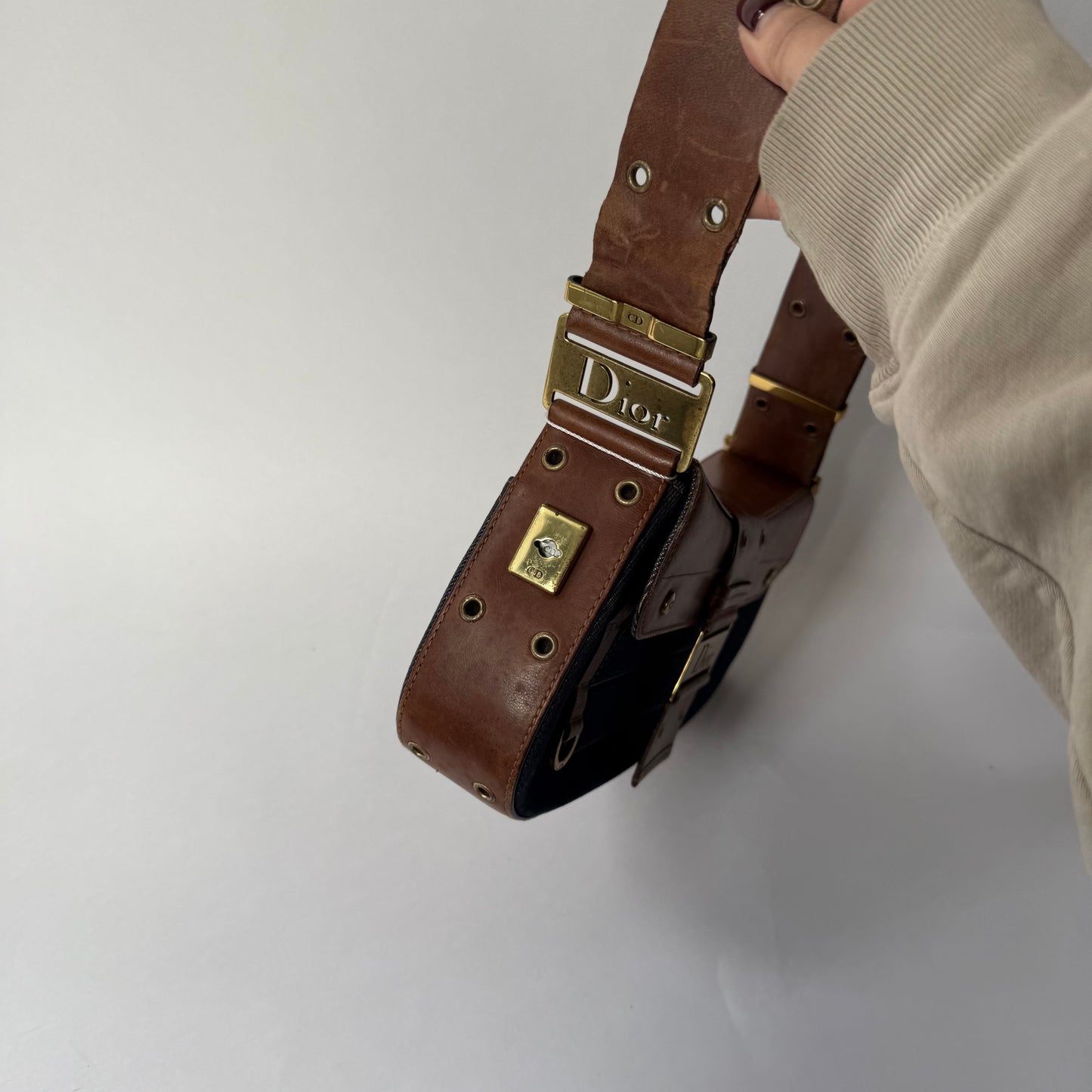 Christian Dior Denim Columbus Shoulder Bag