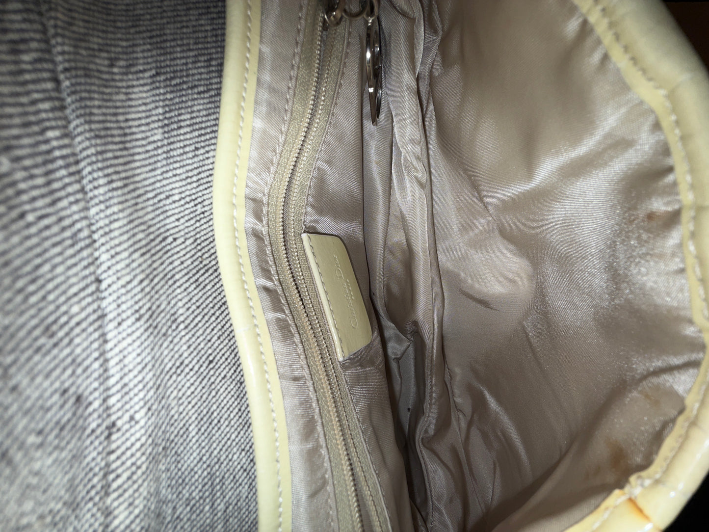 Christian Dior Gray Coated Canvas Saddle Bag