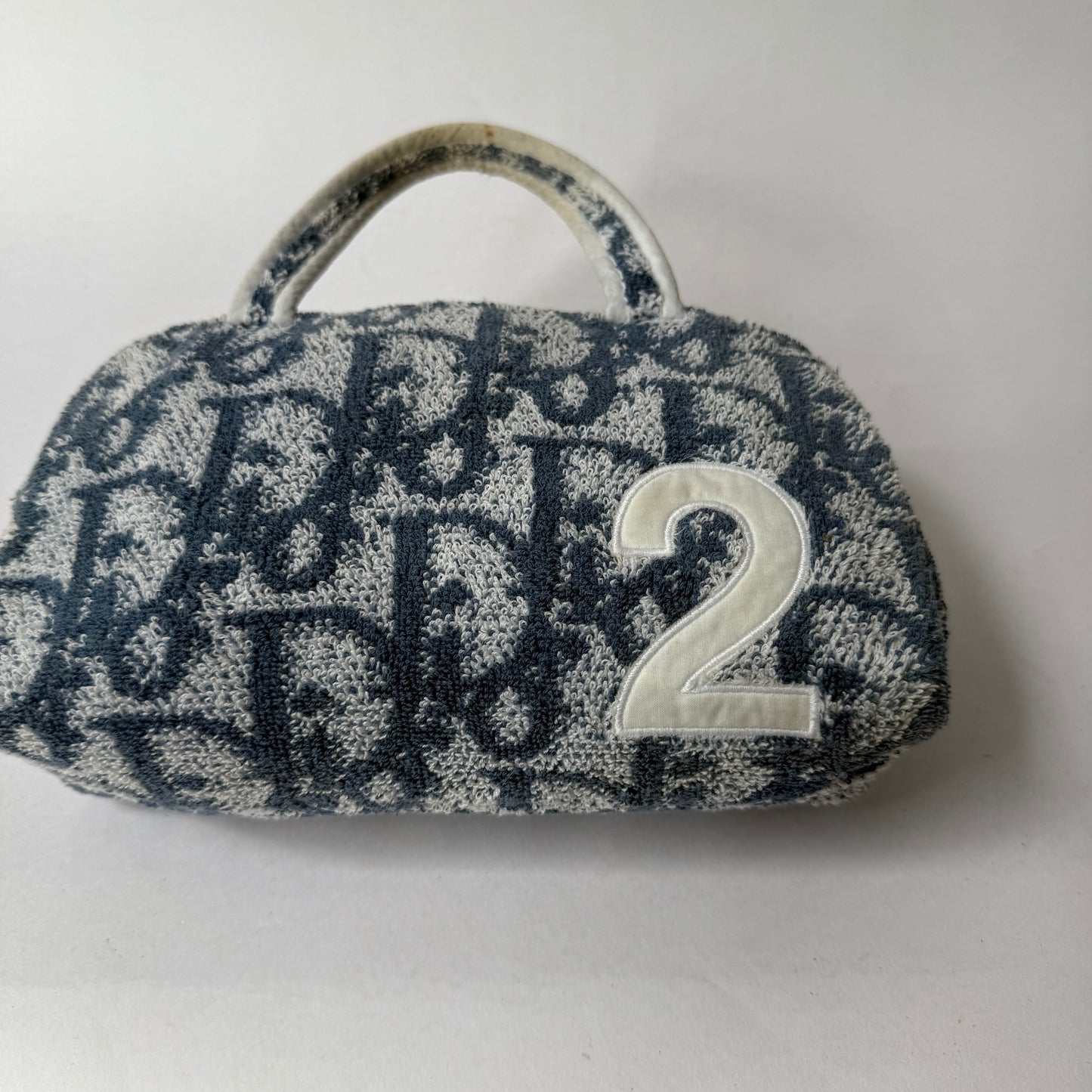 Christian Dior Blue Trotter Terry Cloth 2 Pouch