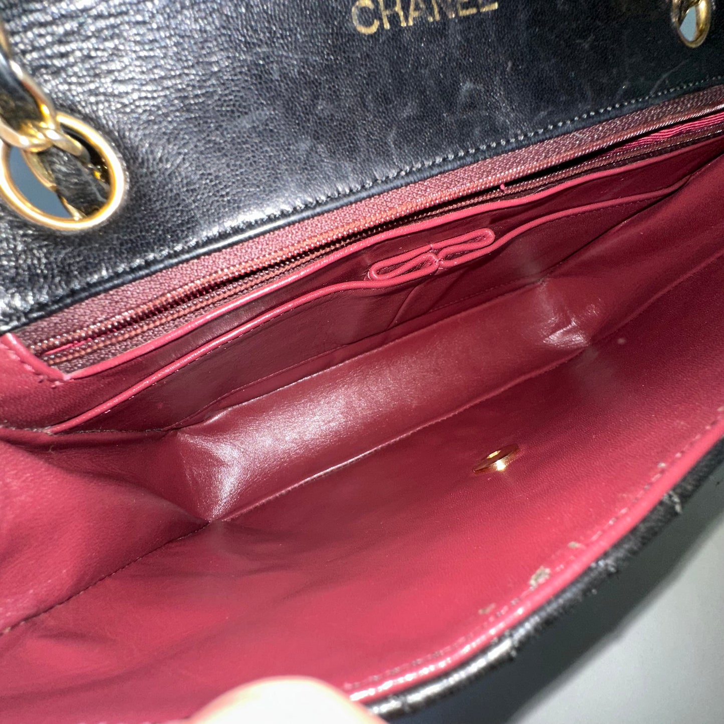 Chanel 90’s 24k GP Black Half Moon Round Mademoiselle Quilted Lambskin Flap Bag