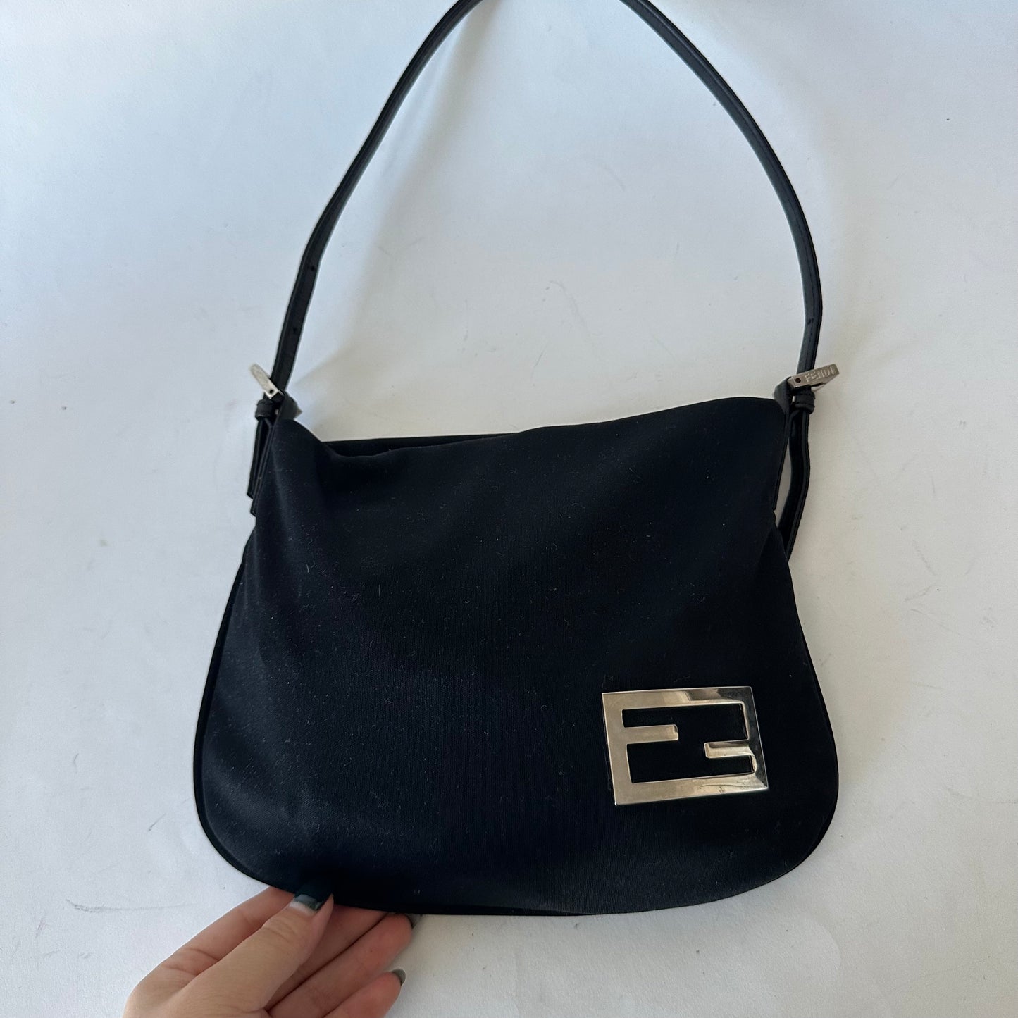 Fendi Black Neoprene Mini Shoulder Tote Bag