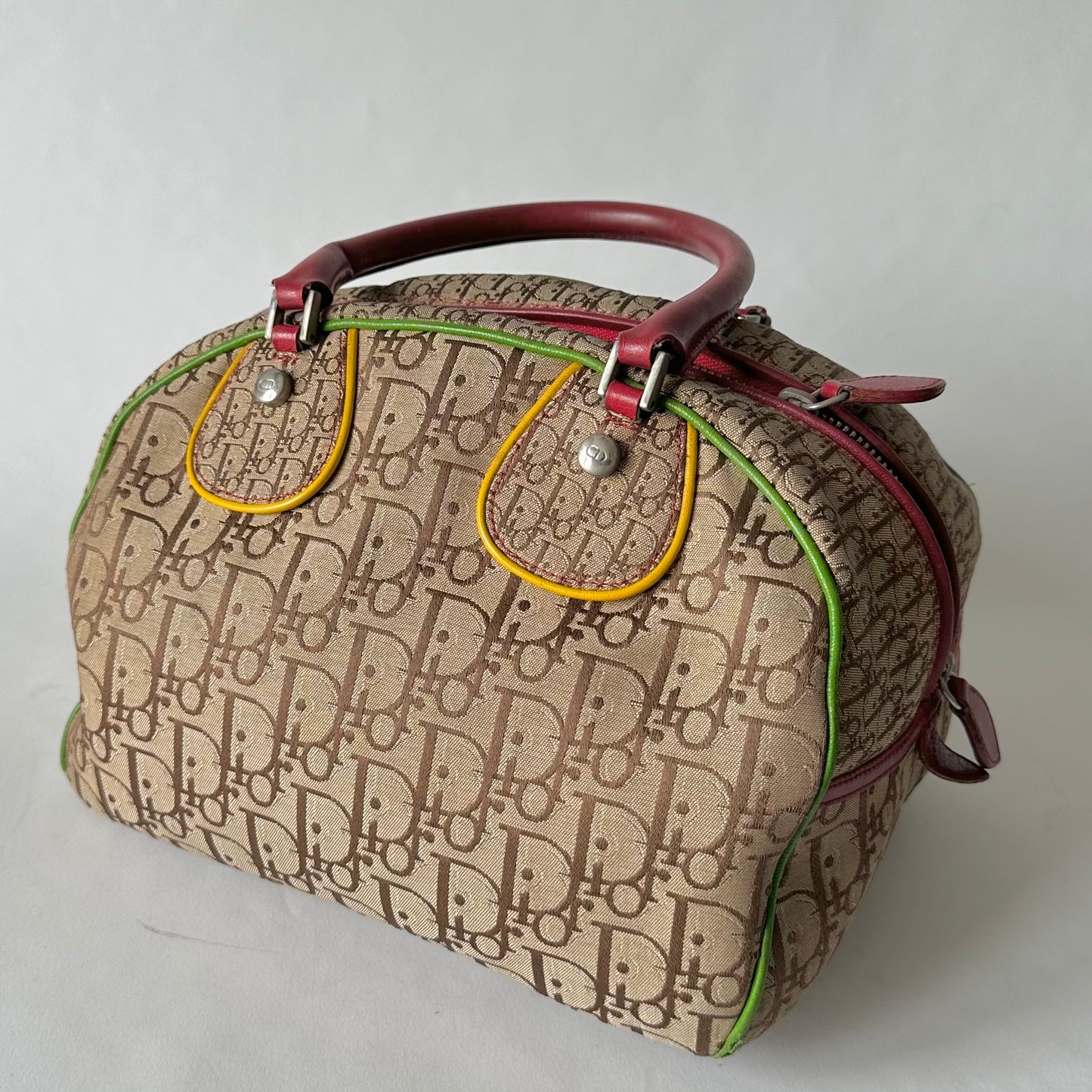 Christian Dior John Galliano Rasta Collection Monogram Trotter Bowler Bag