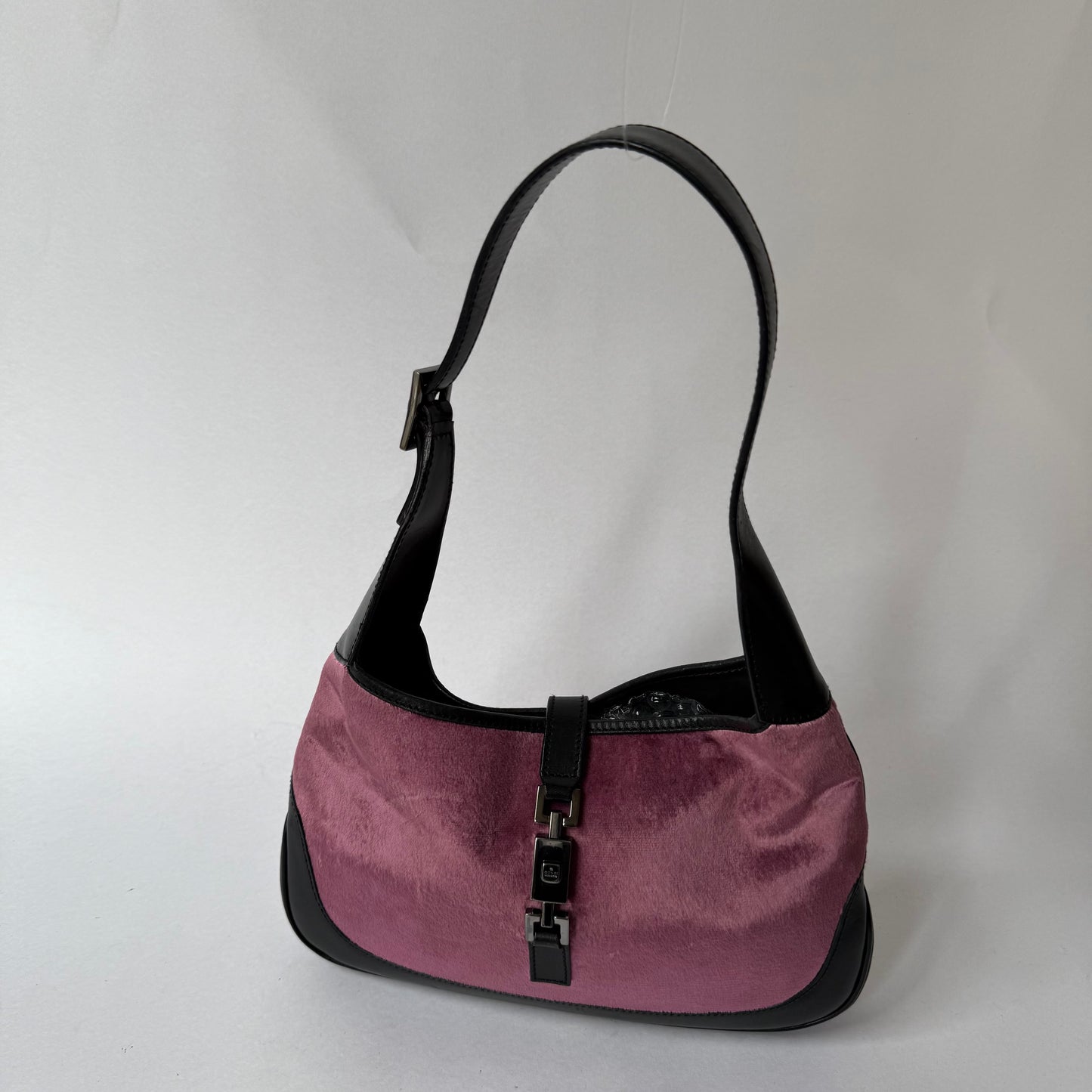 Gucci Pink Velour Small Jackie Shoulder Bag