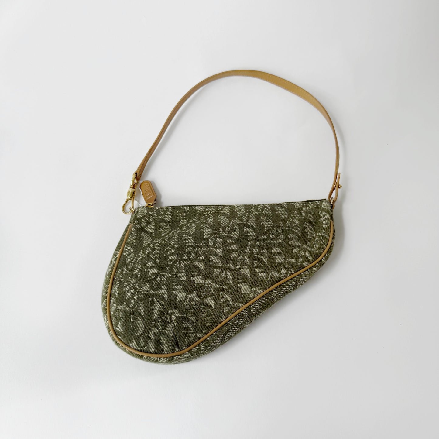 Christian Dior Green Trotter Monogram Mini Saddle Pochette Shoulder Bag