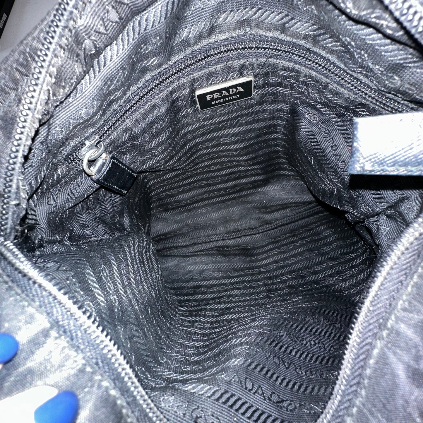 Prada Black Nylon Unisex Flat Vela Crossbody Bag