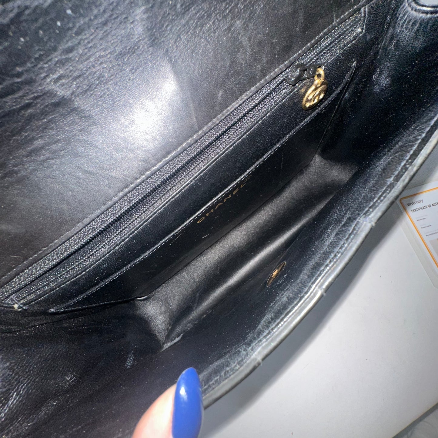 Chanel Black Patent Leather Vertical Flap 24K GPHW