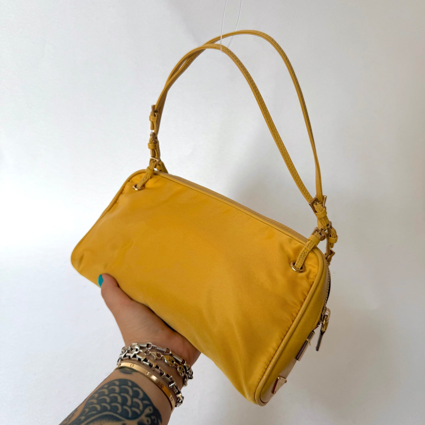 Prada Yellow Nylon Mini Tote Bag