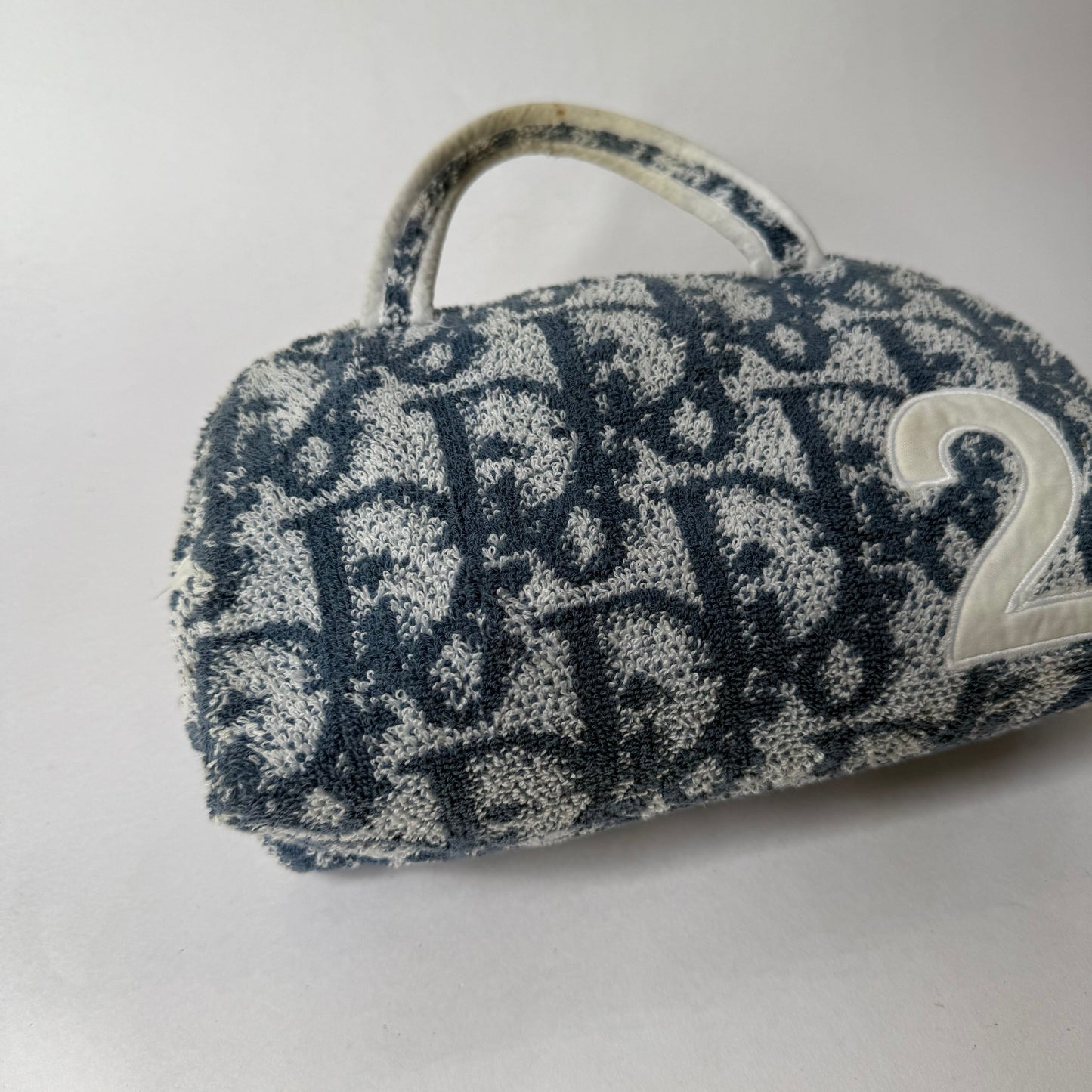 Christian Dior Blue Trotter Terry Cloth 2 Pouch