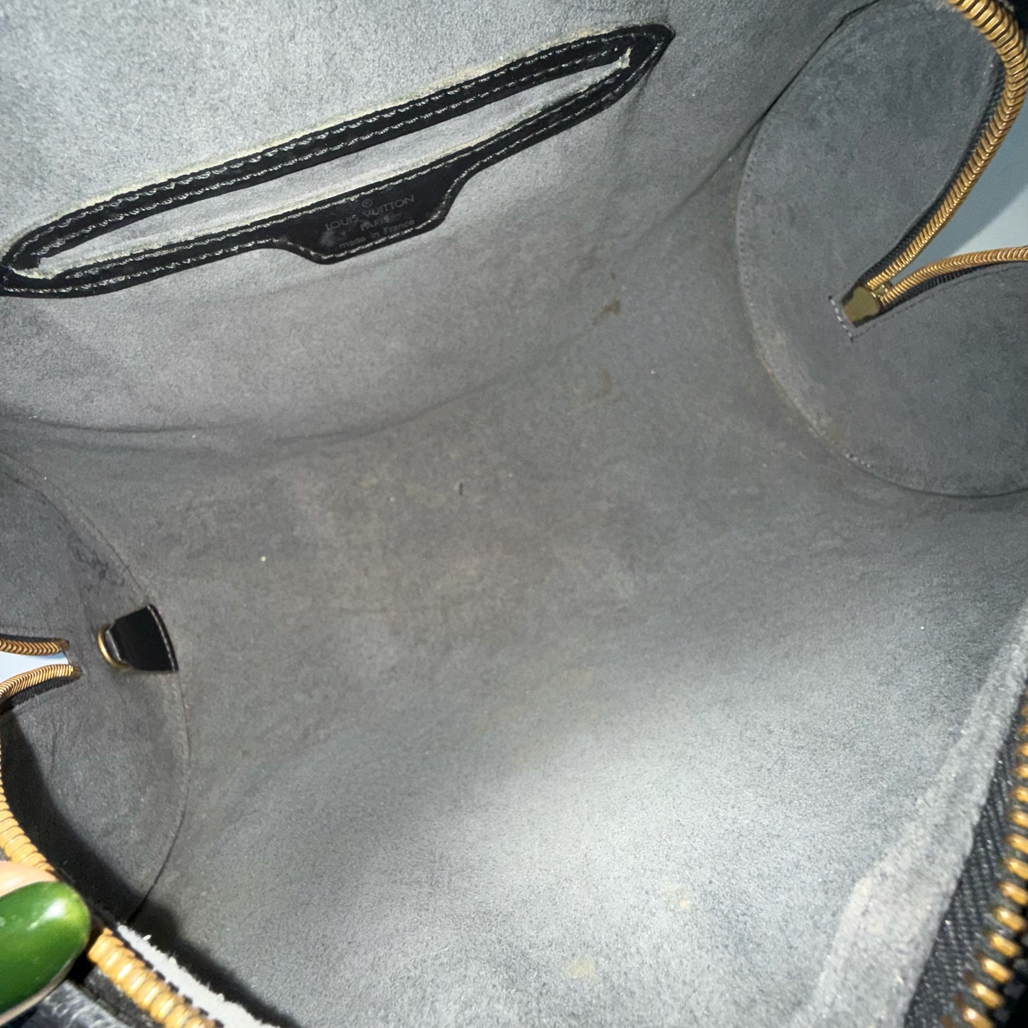 Louis Vuitton Black Epi Leather Souffolt Barrel Bag