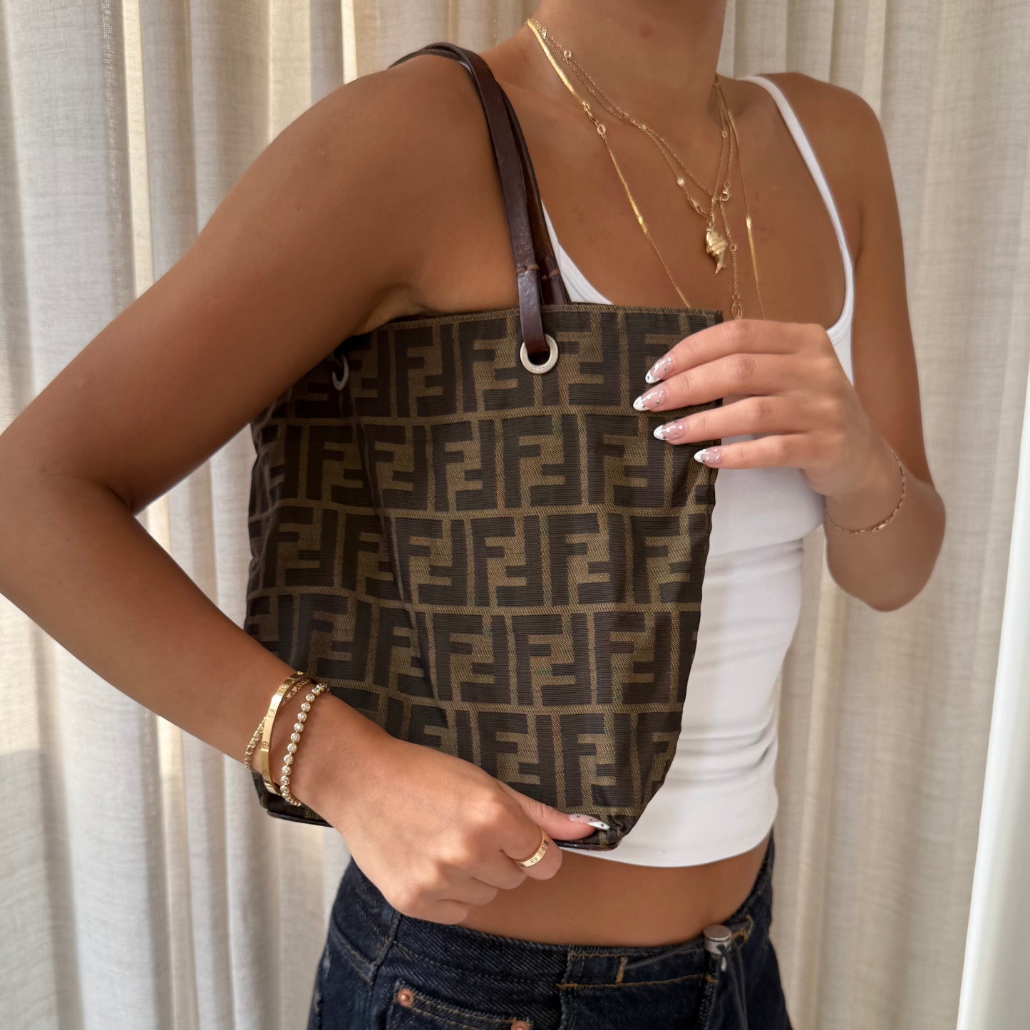 Fendi Brown Zucca Canvas Tote Bag