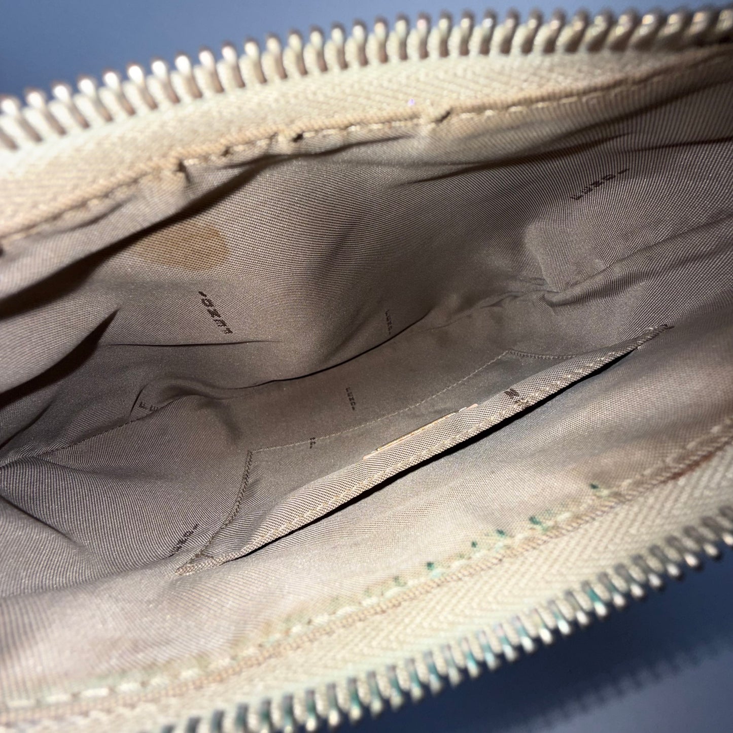 Fendi Beige Zucchino Nylon Oyster Bag