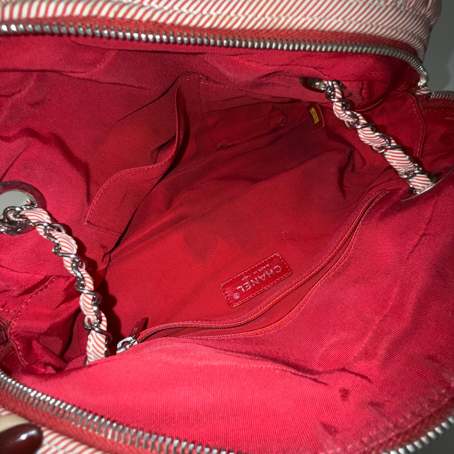 Chanel Red Bubble Quilted Shoulder Bag