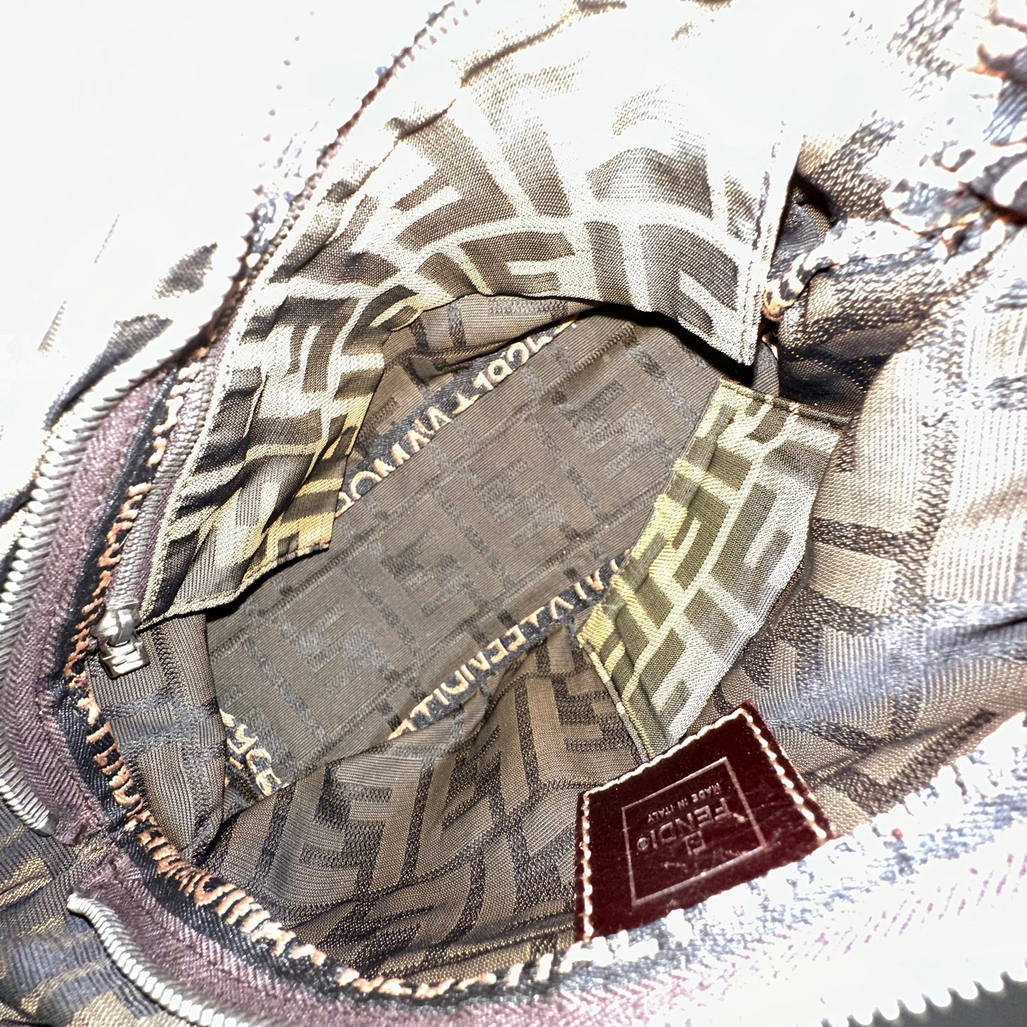 Fendi Brown Zucca Monogram Small Shoulder Bag