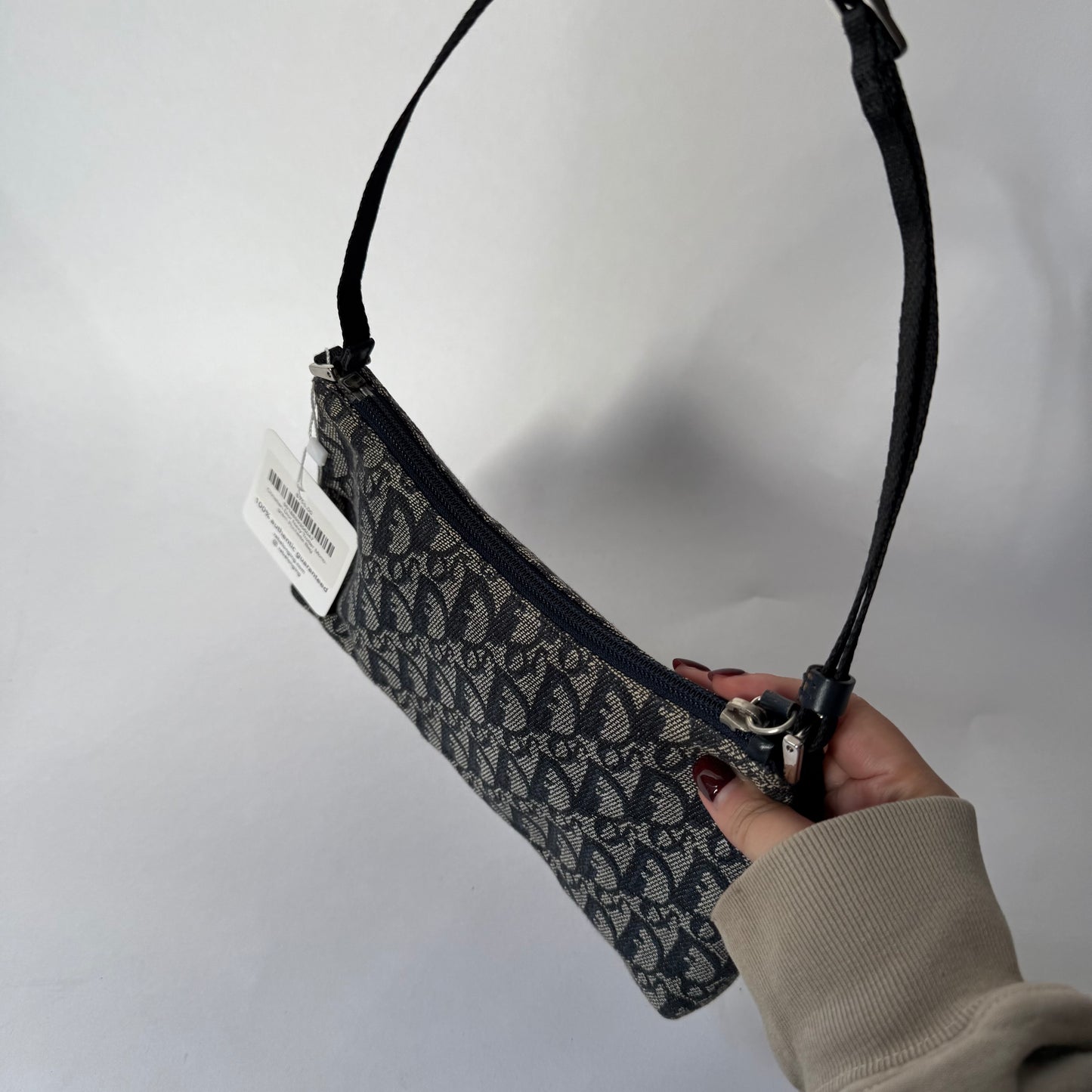 Christian Dior Navy Trotter Monogram Pochette Bag
