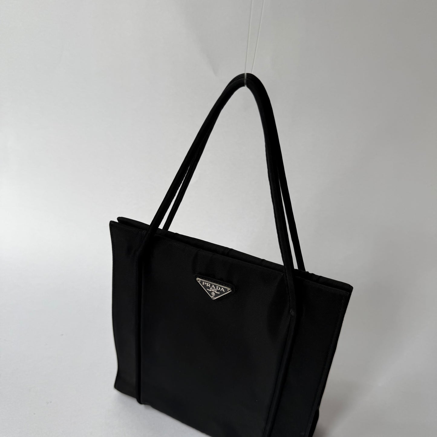 Prada Black Small Satin Tote Bag