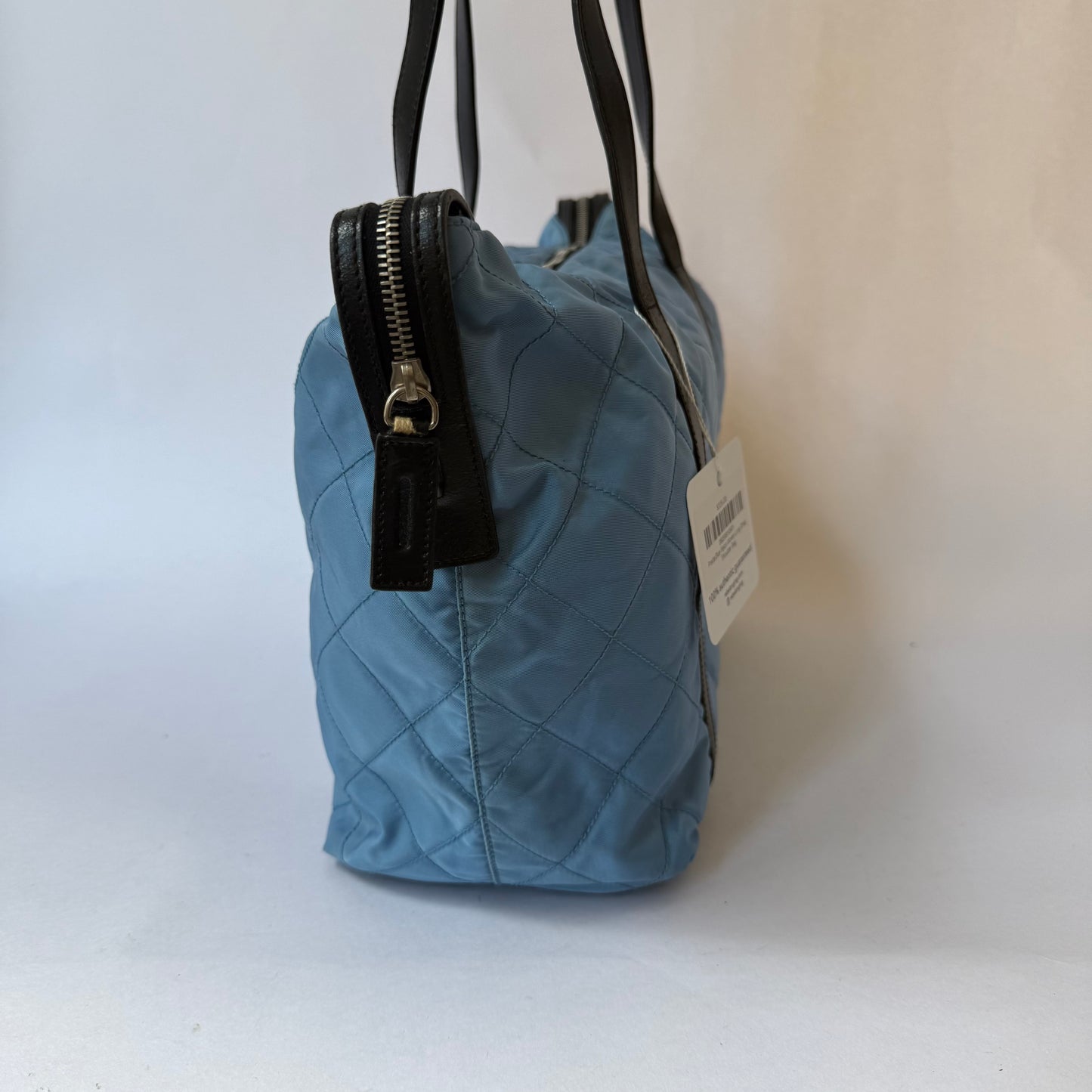 Prada Blue Nylon Woven Long Strap Shoulder Bag