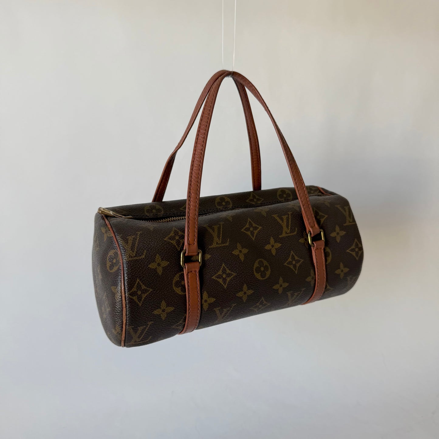 (Copy) Louis Vuitton Brown Monogram Papillon 26 Barrel Bag
