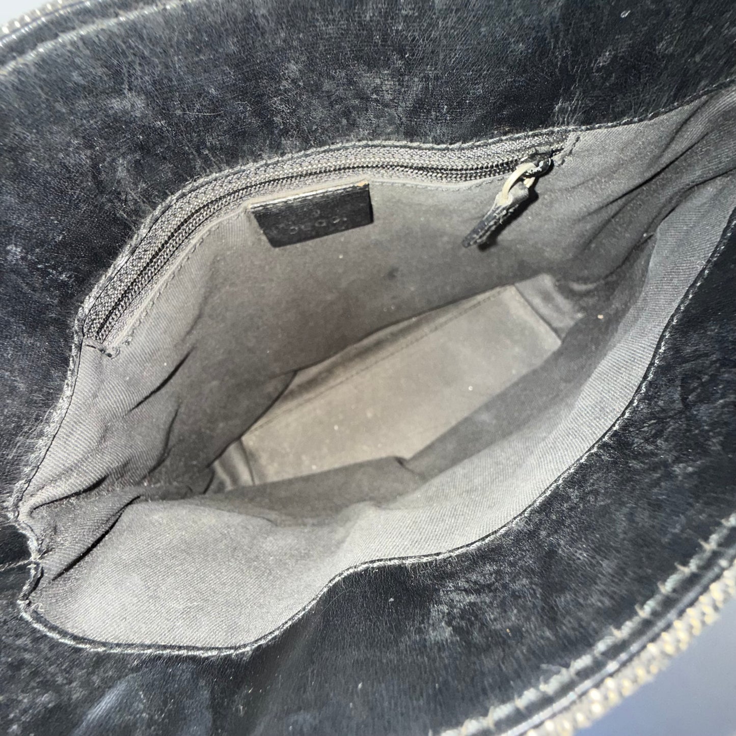 Gucci Black Monogram Denim Small Shoulder Tote Bag