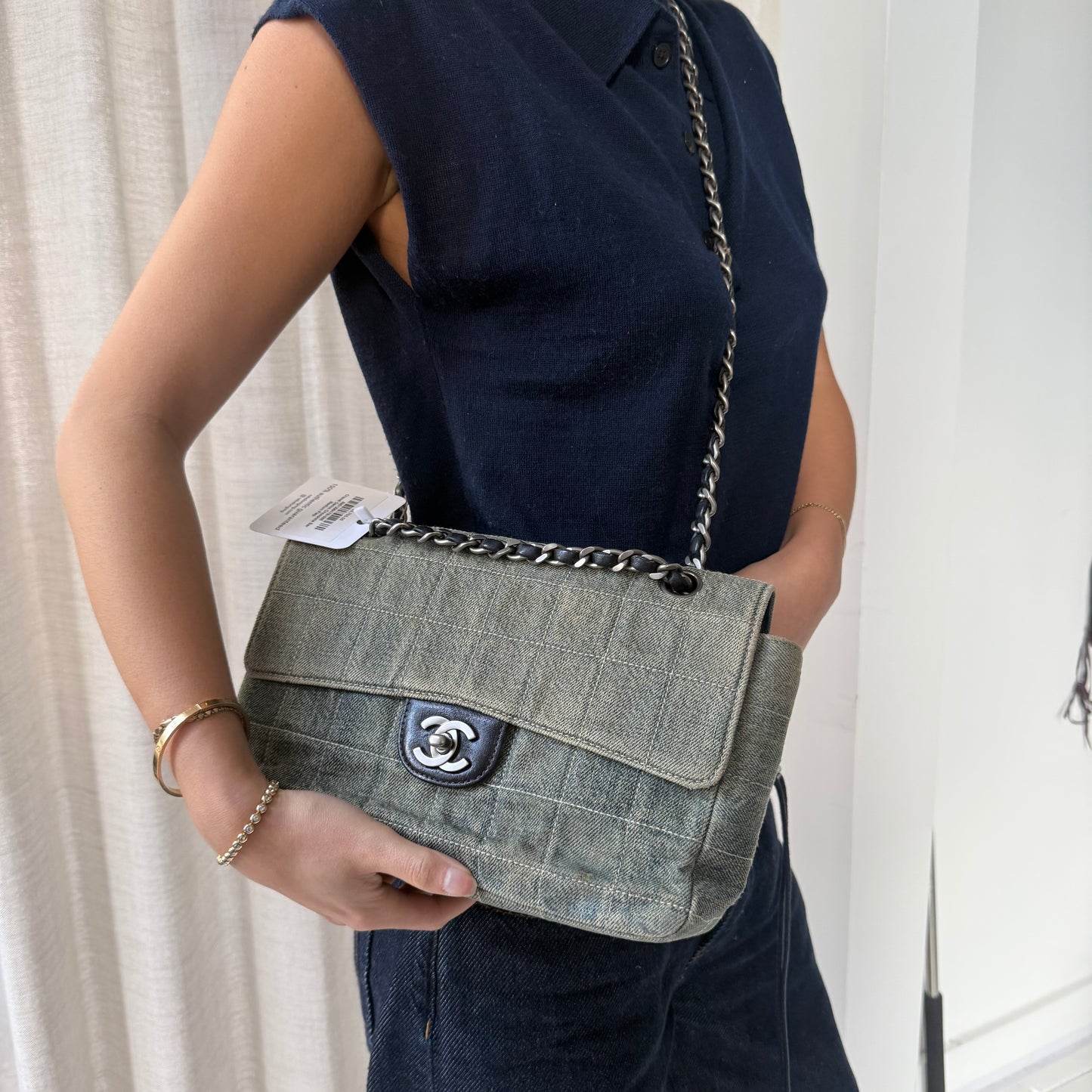 Chanel Denim Chocolate Bar Medium Flap