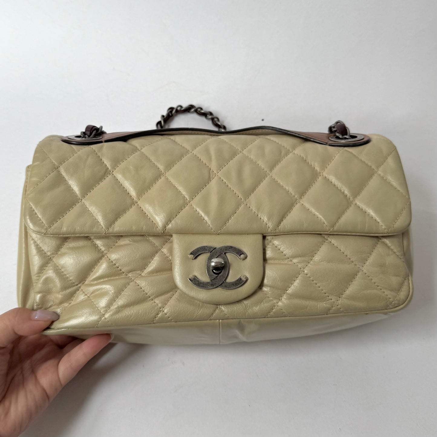 Chanel Iridescent Cream ‘In The Mix’ Matelasse 2-Way Flap