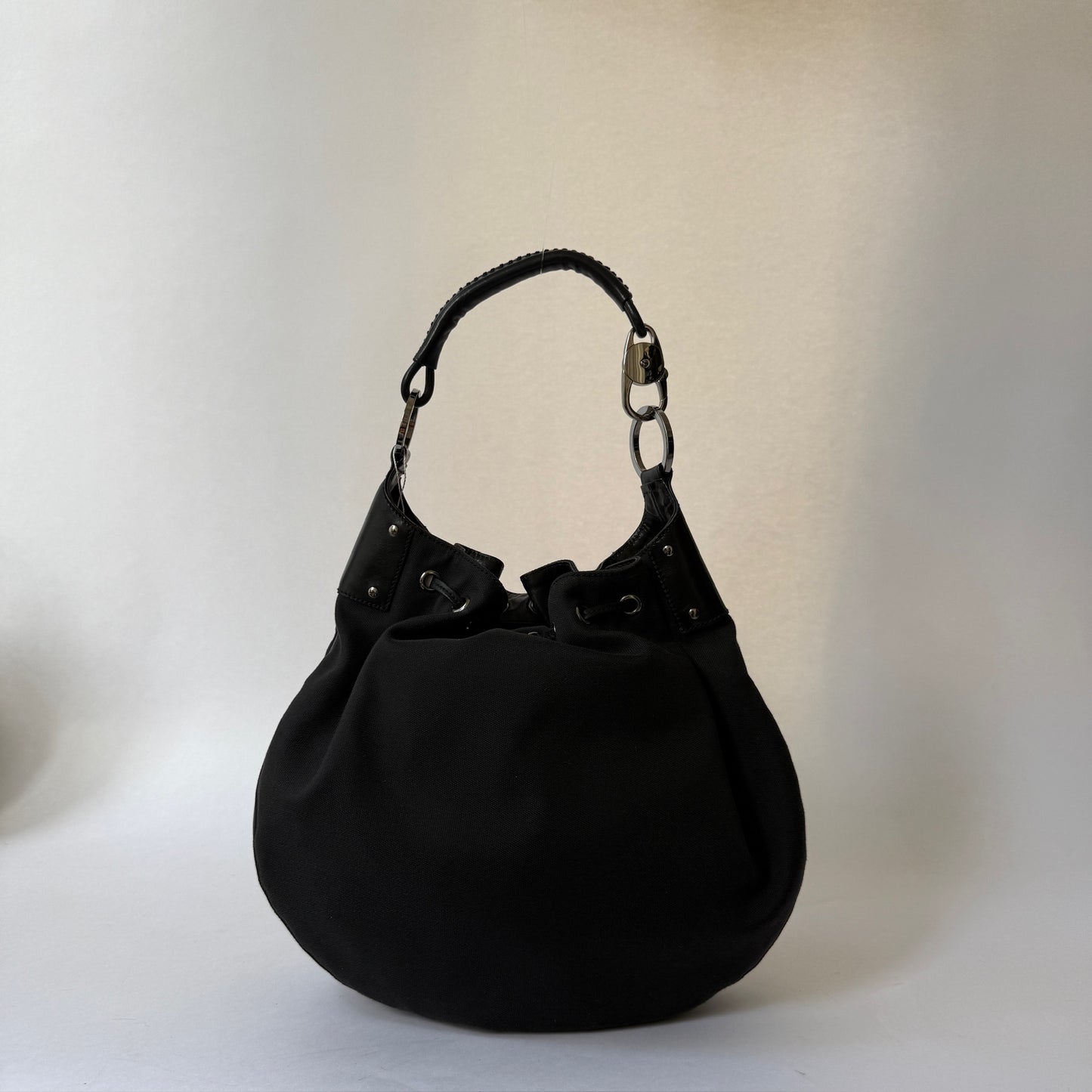 Gucci Black Nylon Hobo Shoulder Bag