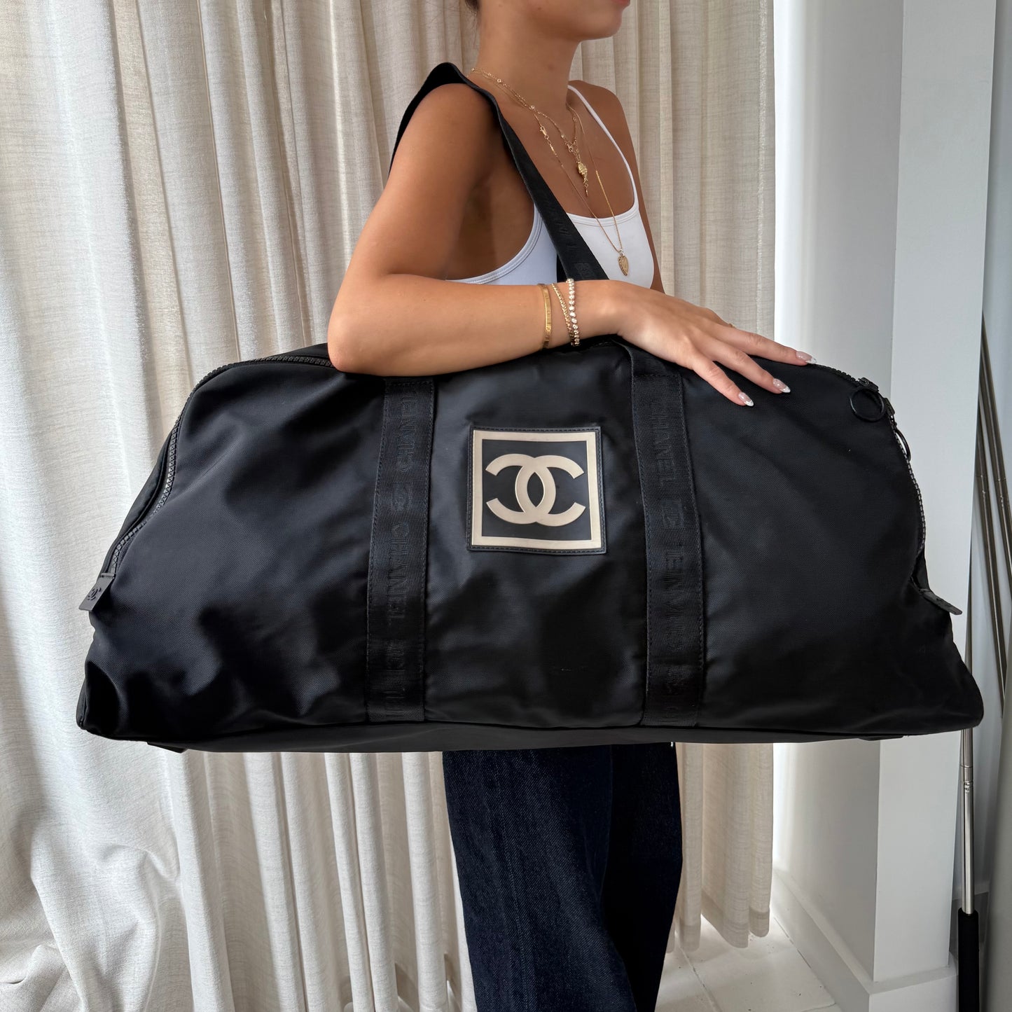 Chanel Sport Unisex Black XL Travel Duffle Bag