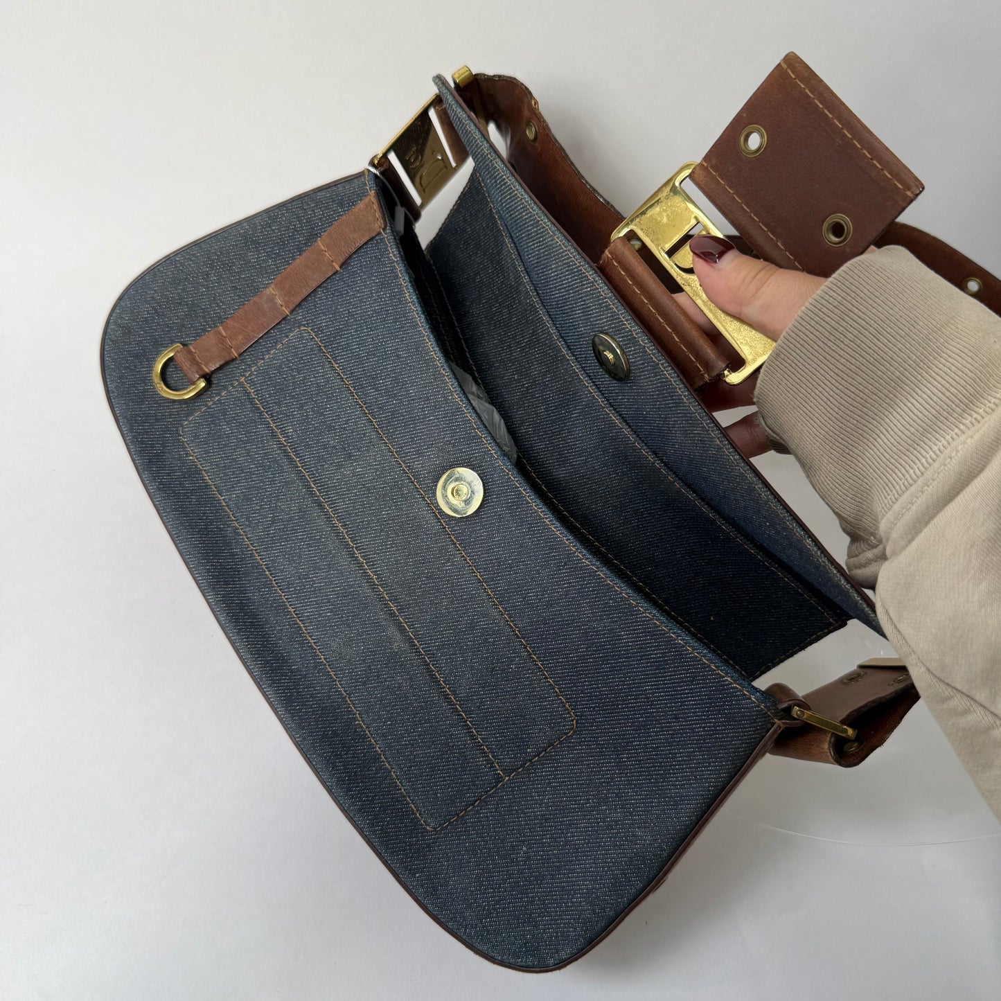 Christian Dior Denim Columbus Shoulder Bag
