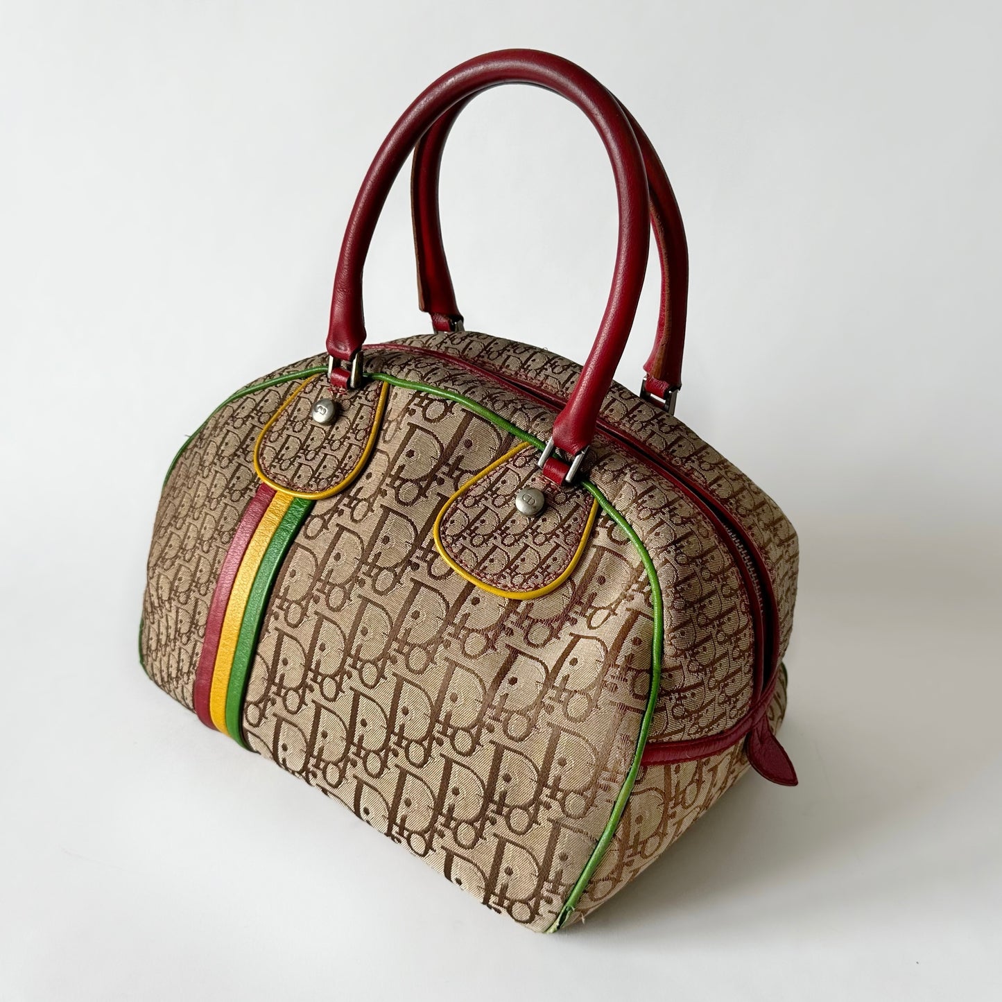 Christian Dior John Galliano Rasta Collection Monogram Trotter Bowler Bag
