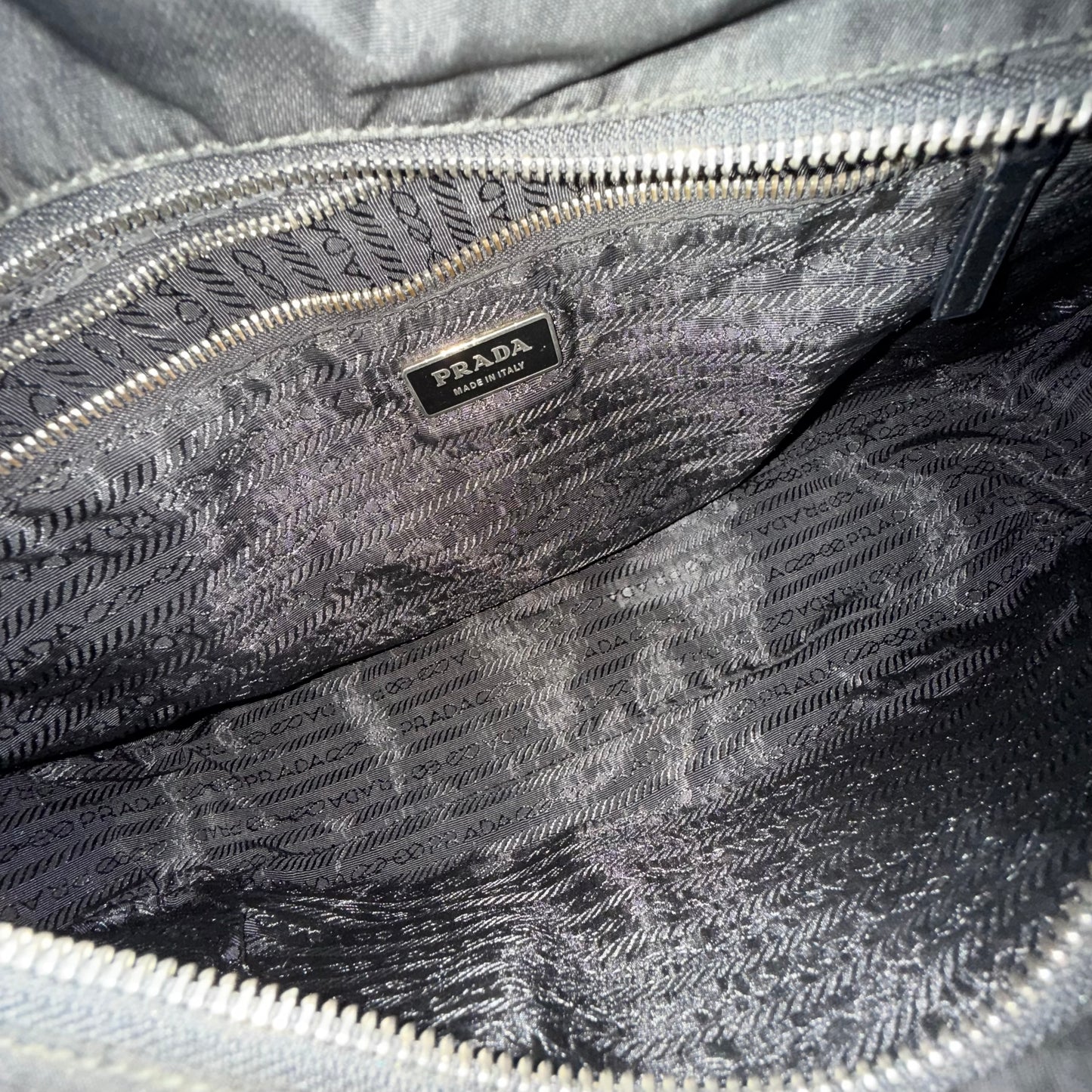 Prada Black Nylon & Leather Shoulder Bag