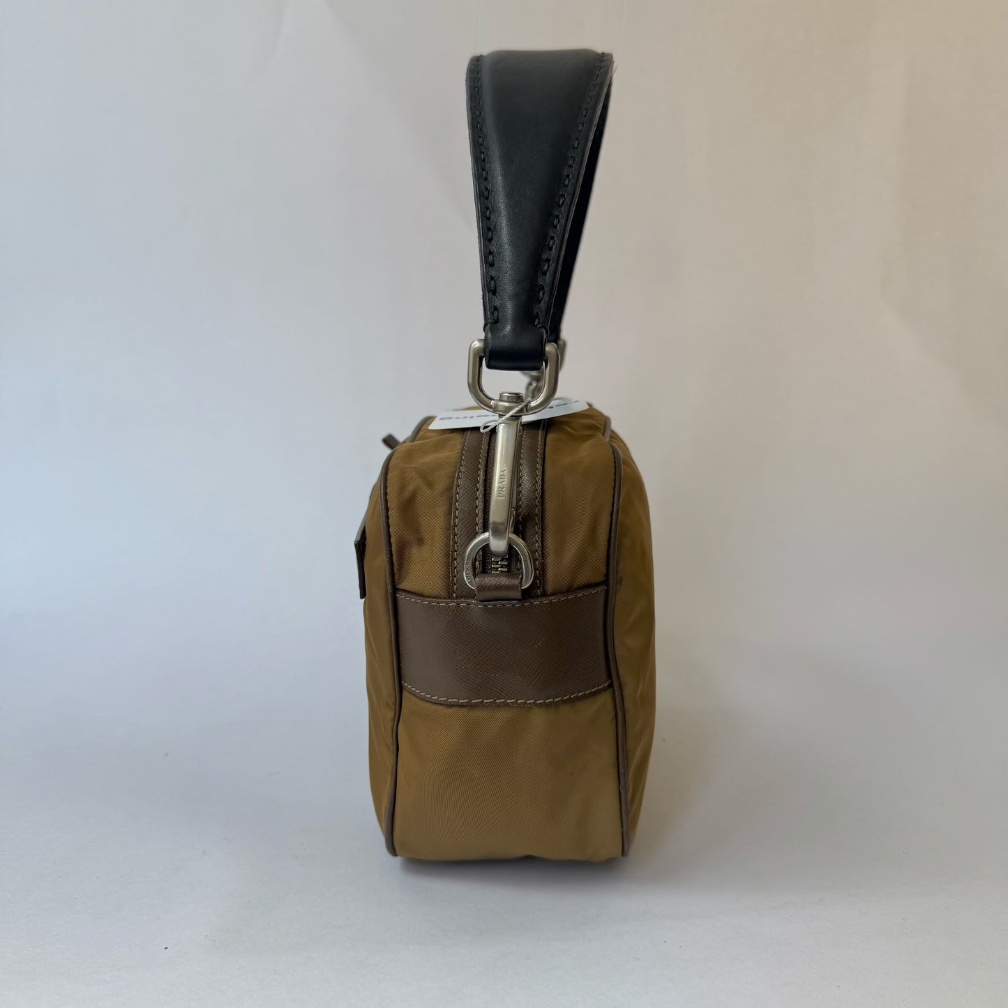 Prada Brown Nylon & Leather Shoulder Bag