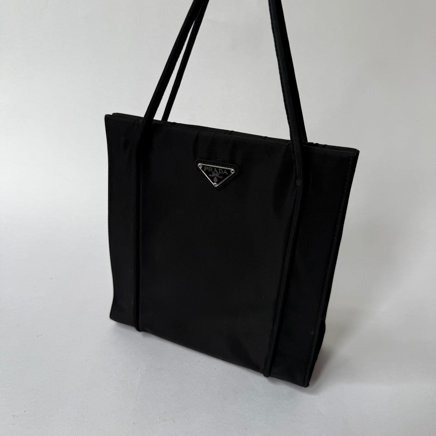 Prada Black Small Satin Tote Bag